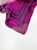 Vintage Dark Pink & Black Striped Silk Scarf