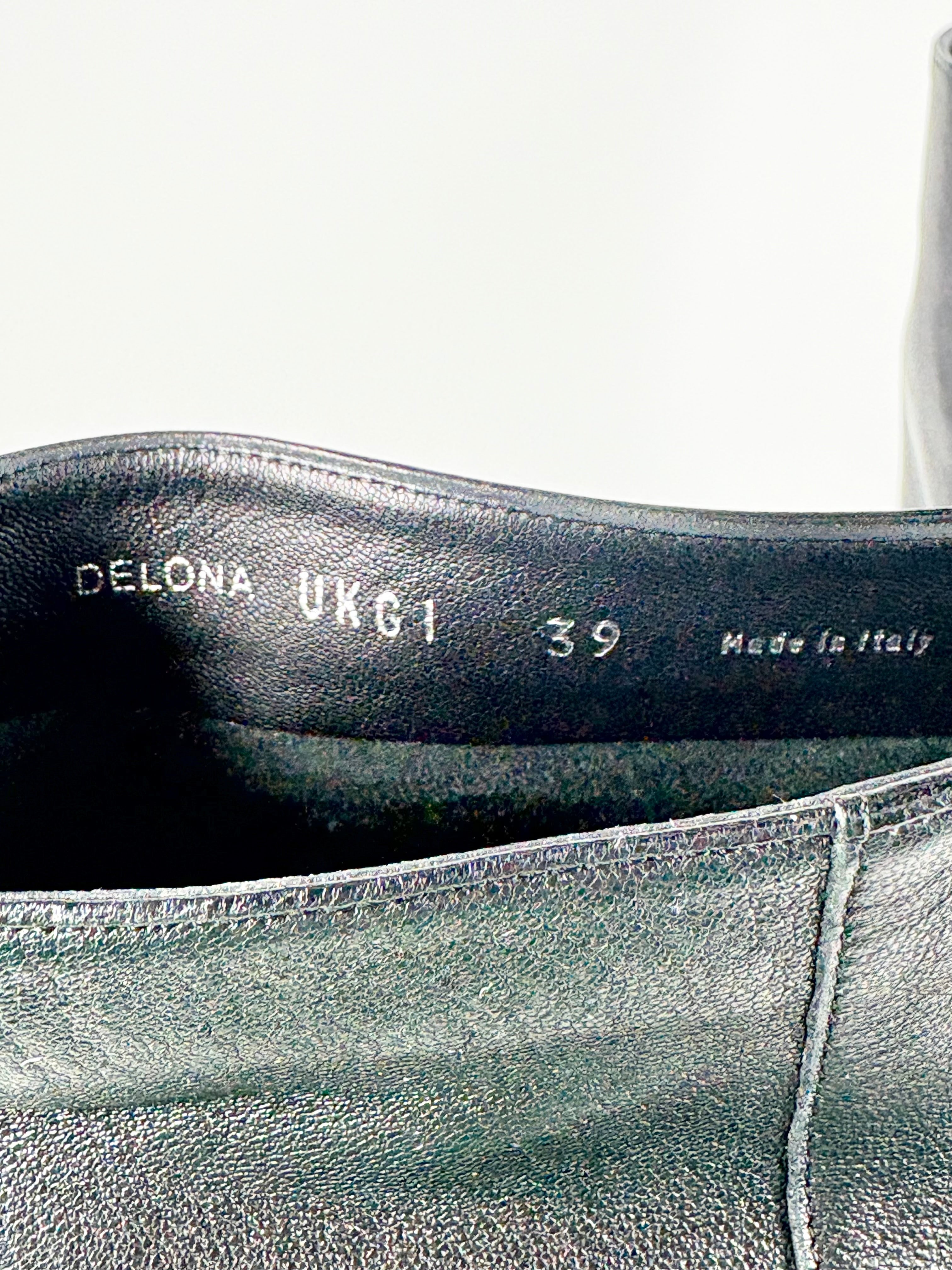 Bally Black Smooth Leather 'Delona' Stiletto Riding Boots - EU39