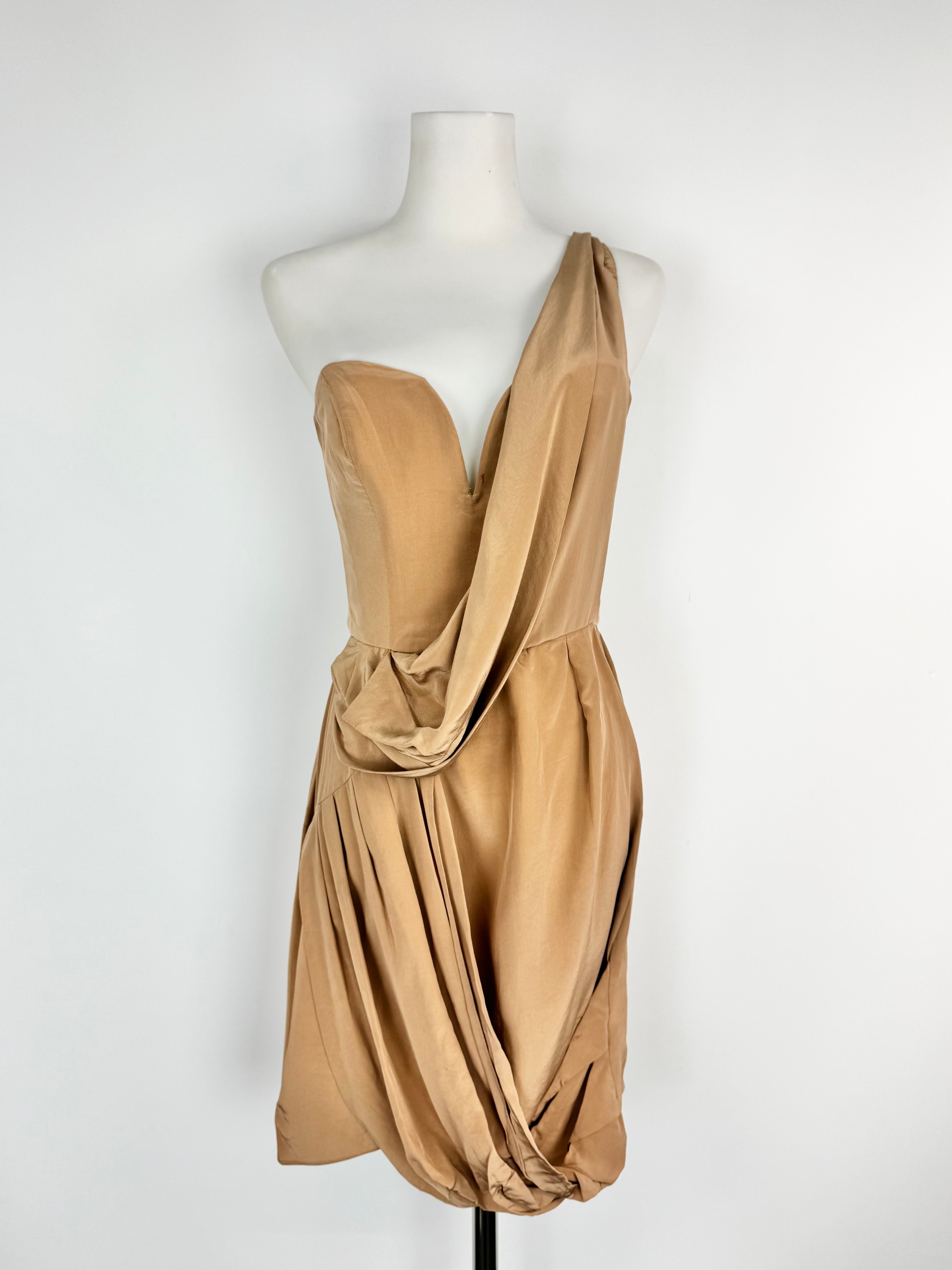 Zimmermann Fawn Silk Draped Mini Dress - AU10