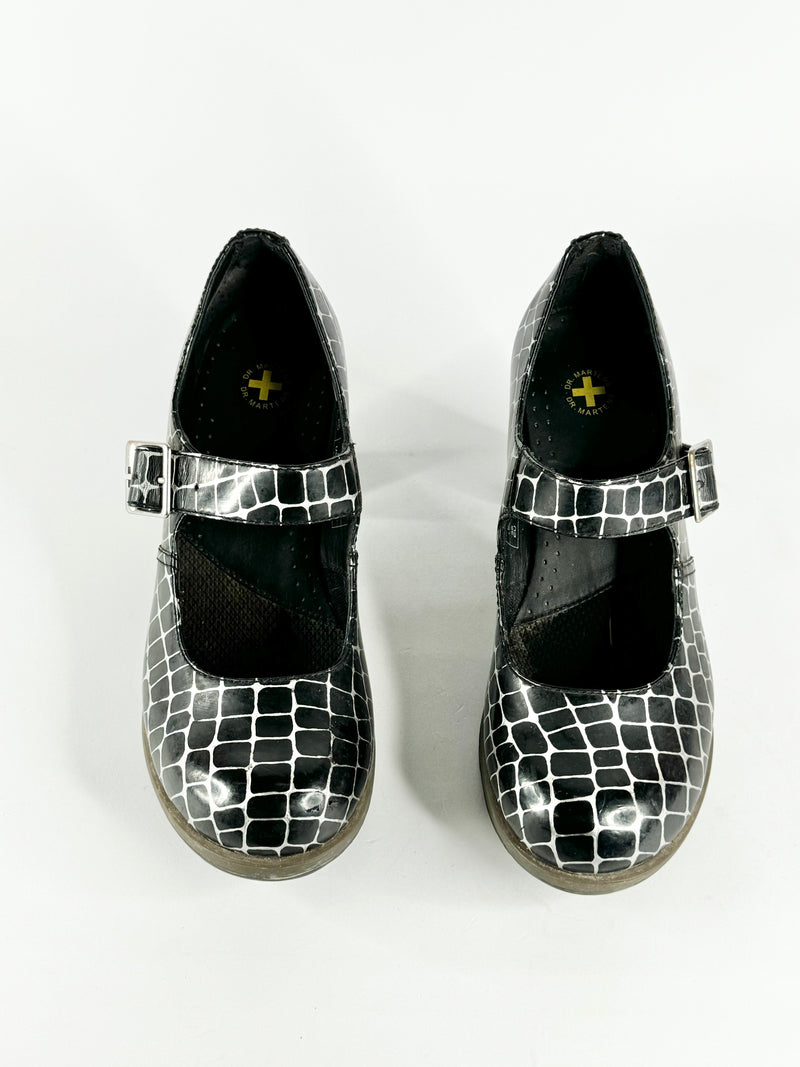 Dr Martens Black & Silver 'Marlena' Mary Janes - EU39