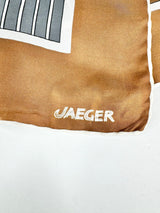 Vintage Jaeger London Silk Block Patterned Scarf