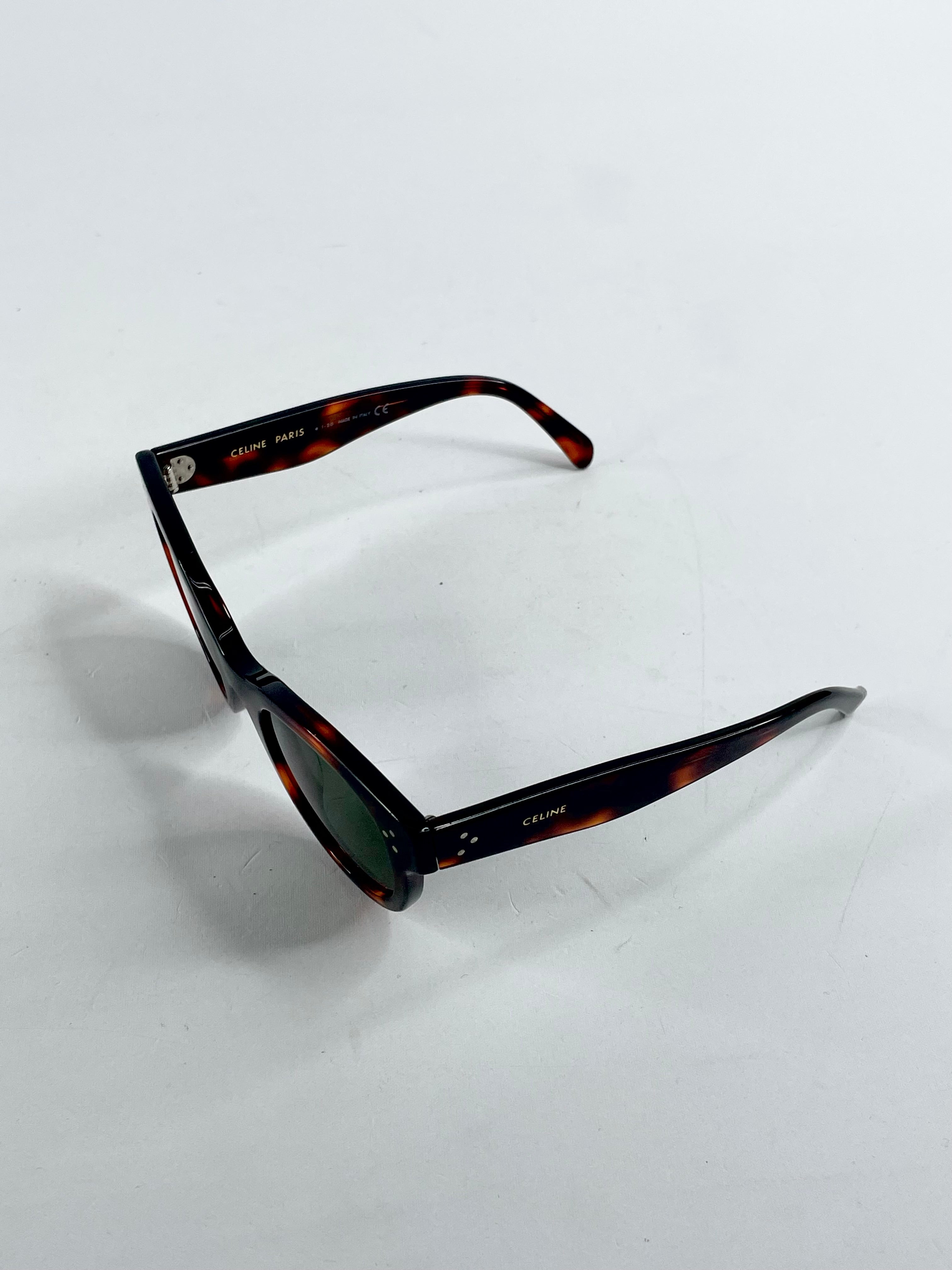 Cèline Shiny Havana/Smoke Mineral Lens Cat-Eye Sunglasses