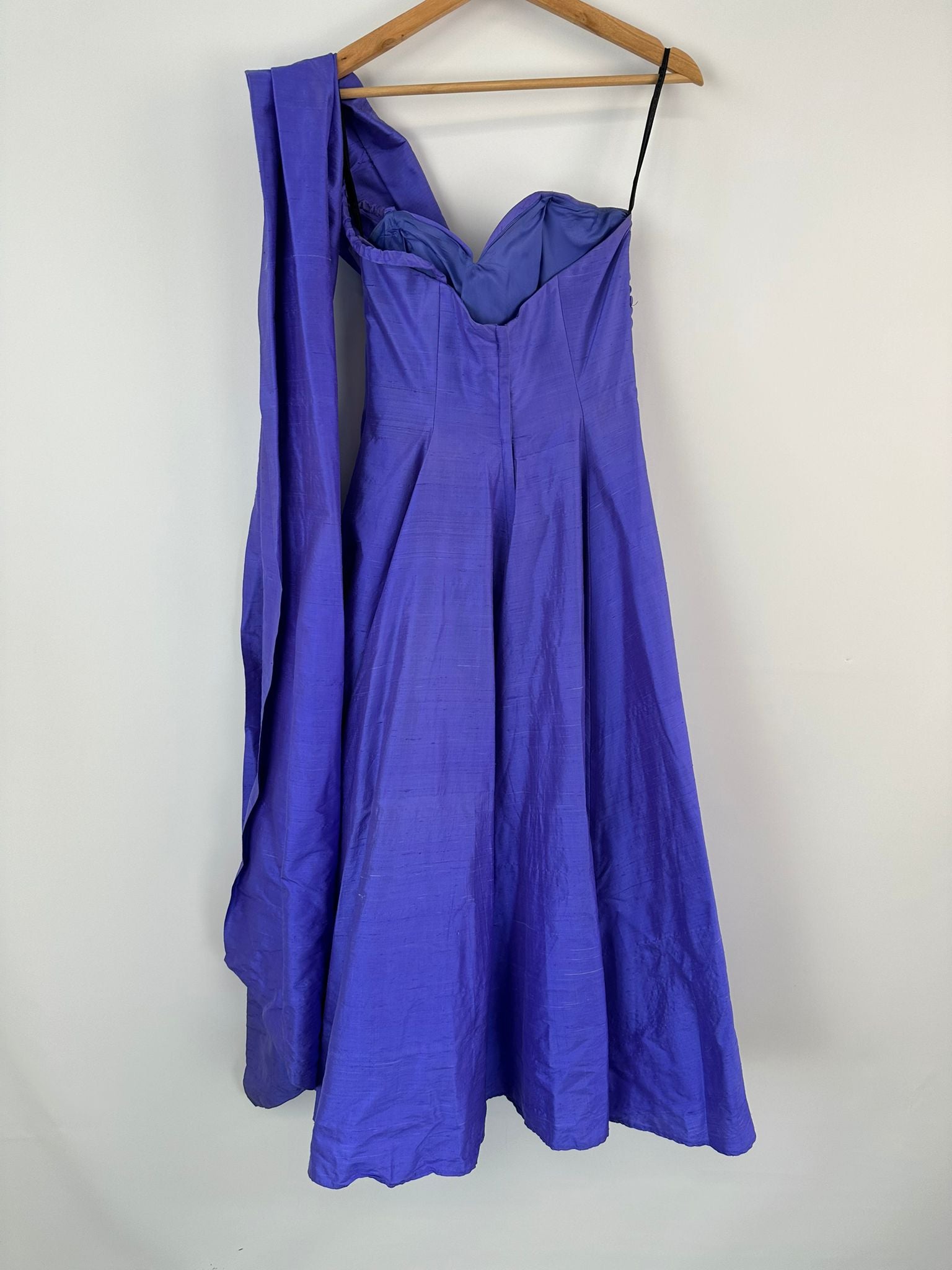MFW Vintage Mariana Hardwick Wisteria Blue Silk Taffeta Gown - AU10