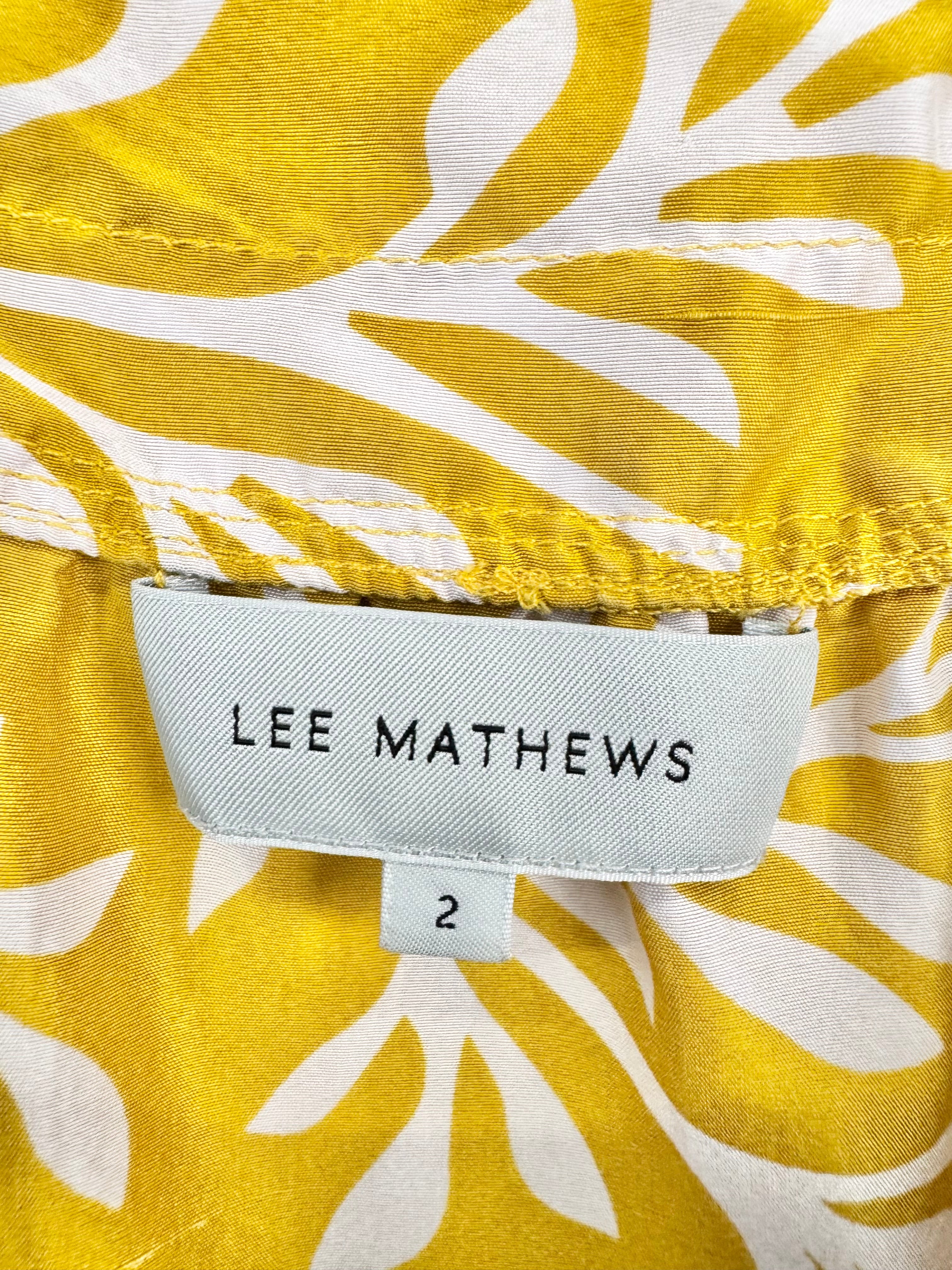 Lee Mathews Gold & White Silk Jumper Dress - AU10