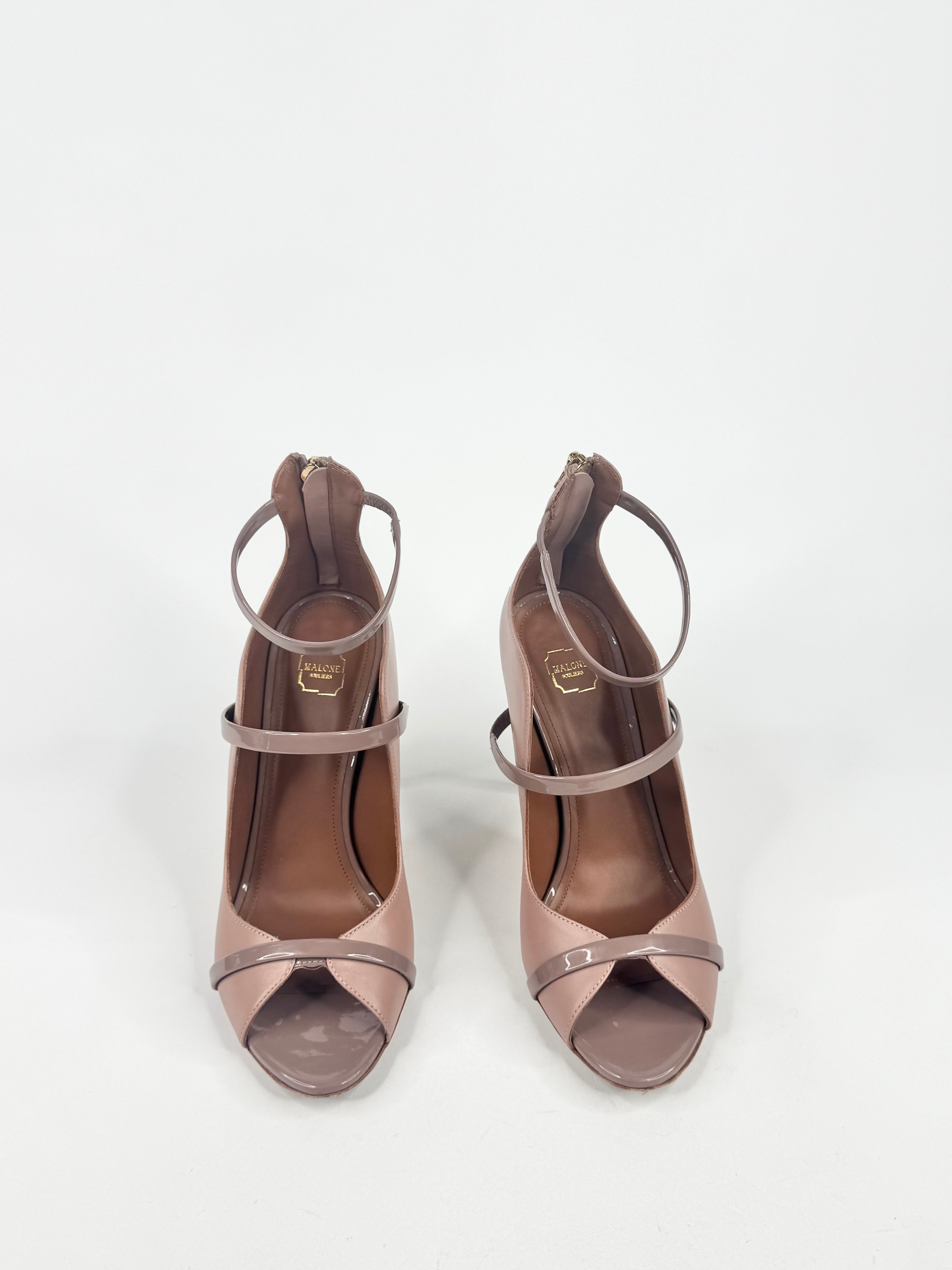 Malone Souliers Mika Luwalt Dusty Mauve Peep Toe Stilettos - EU37
