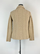 Hoss Beige Wool-Blend Knitted Cardigan - AU10/12