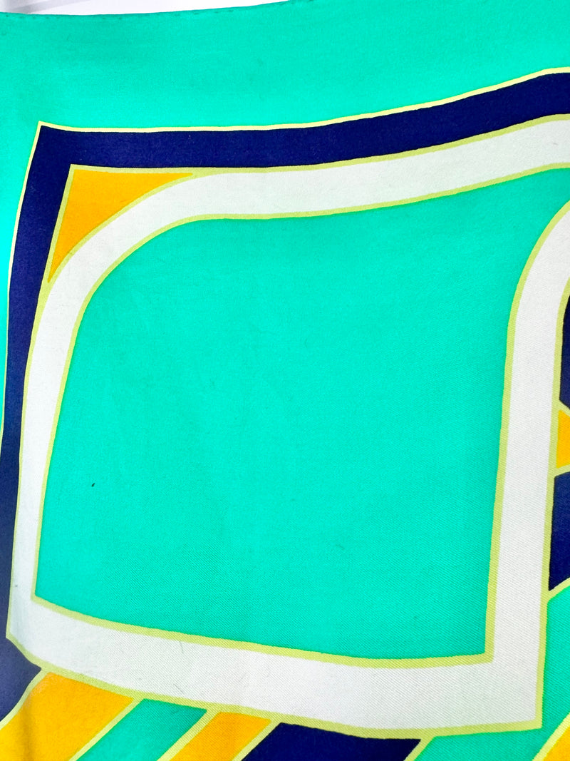 Pierre Cardin Emerald Green Silk Scarf