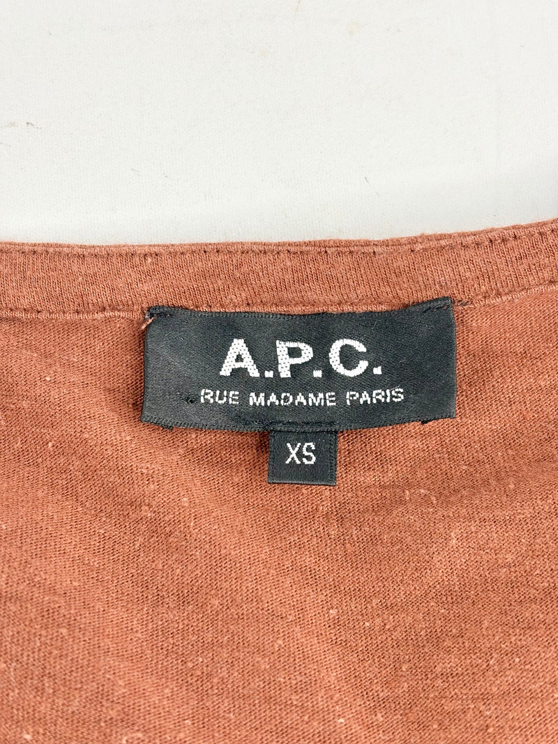 A.P.C. Rue Madame Paris Chocolate Brown T-Shirt - AU6/8