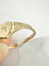 9ct Gold Engraved Childs Signet Ring