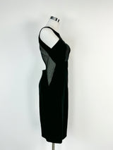 Gucci 2009 Black Mesh Panel Midi Dress - AU10