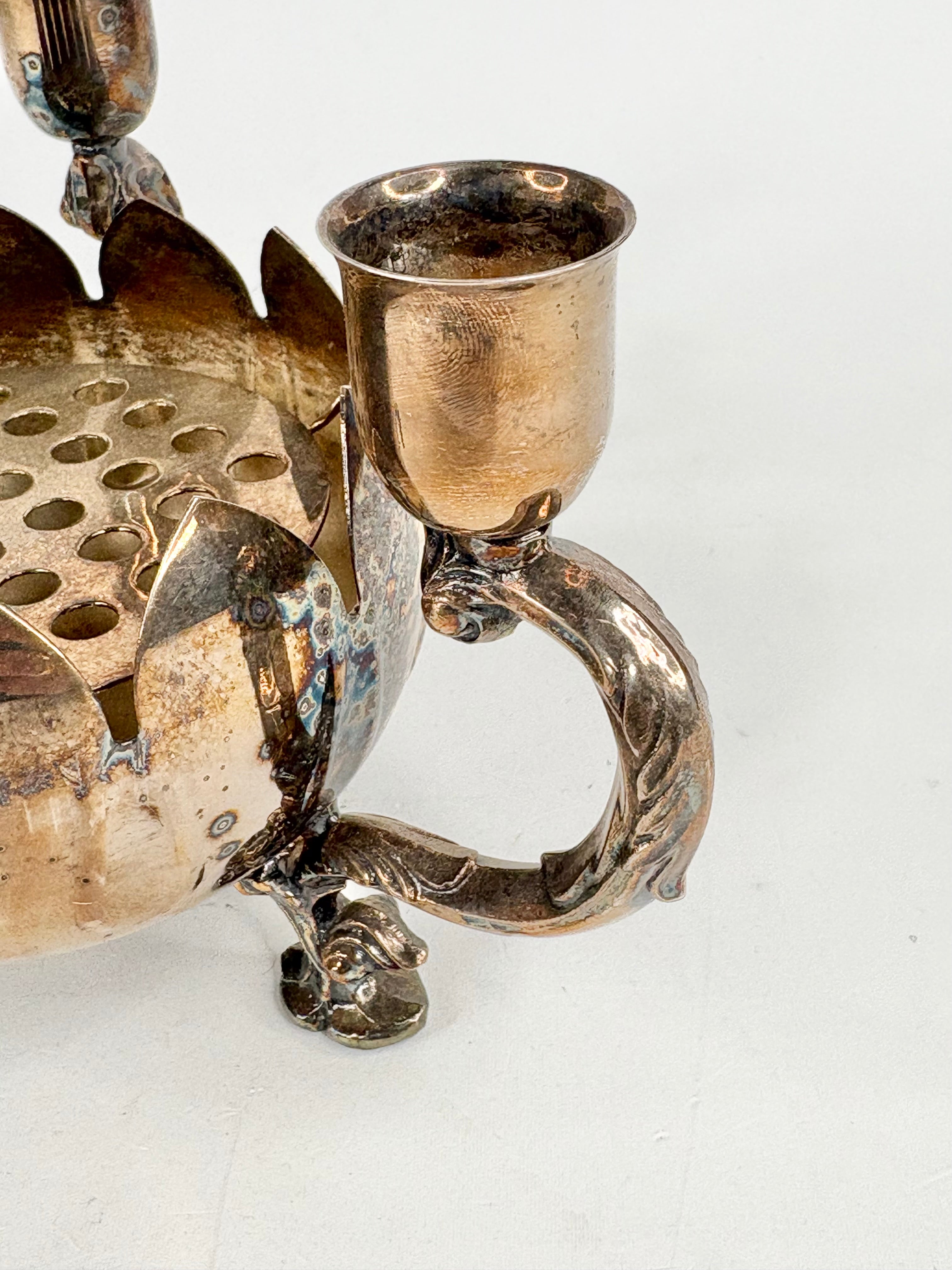 Viners Vintage Silverplated 3-Prong Candleholder