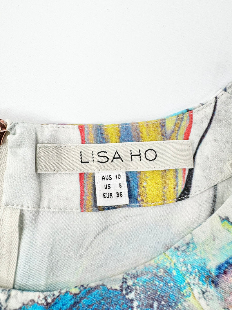 Lisa Ho Blue Marbled Crop Top - AU10