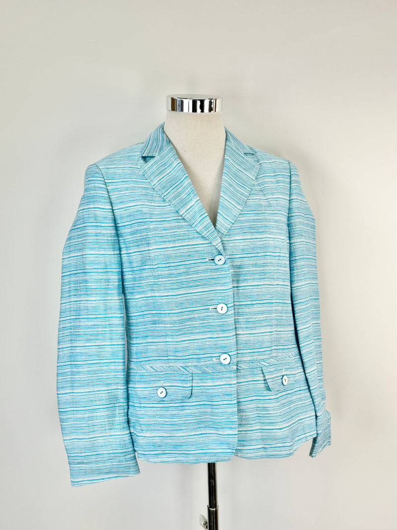 Eugen Klein Turquoise Linen Blend Blazer NWT - AU14/16