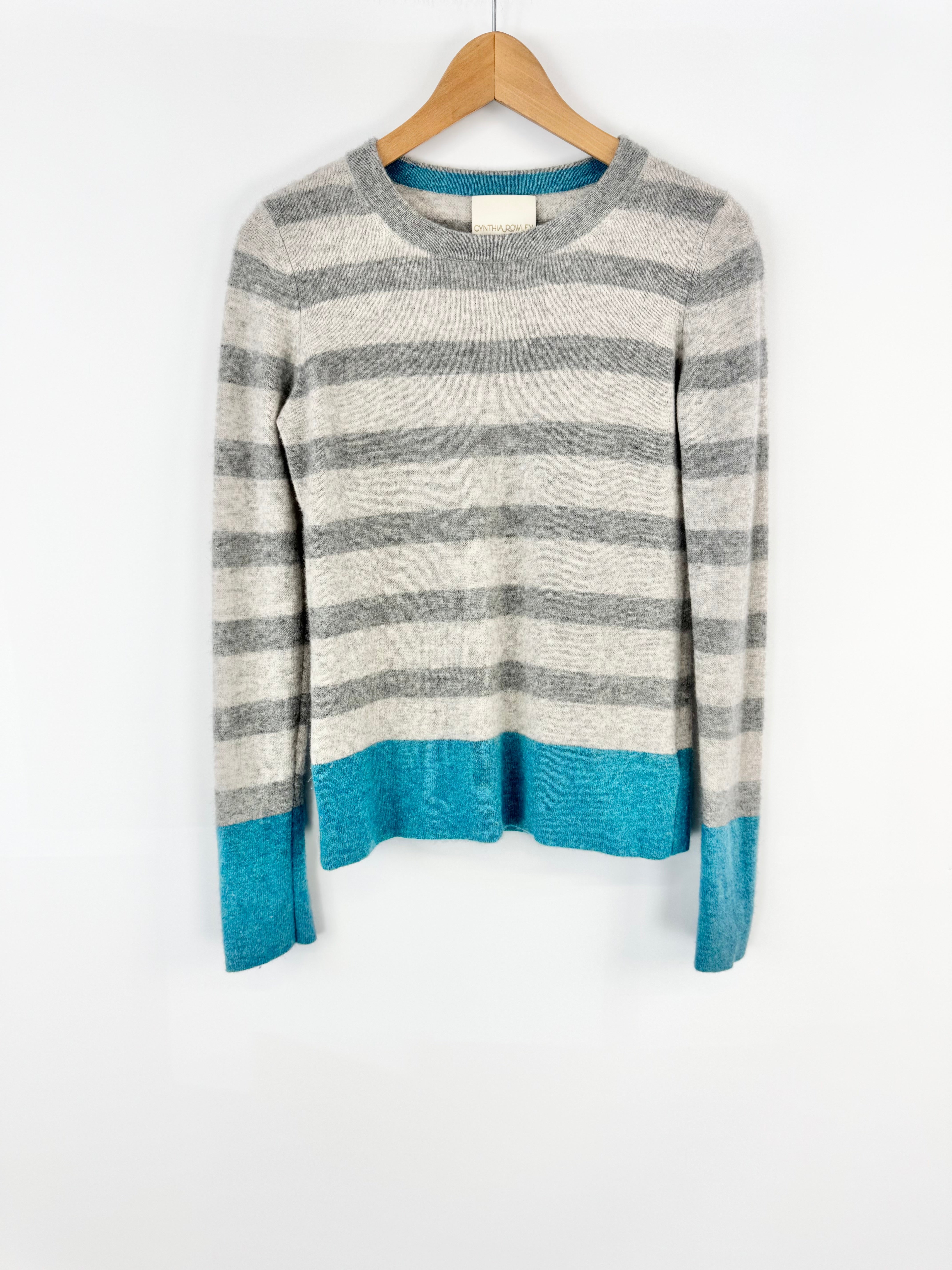 Cynthia Rowley Grey Striped Cashmere Jumper - AU8