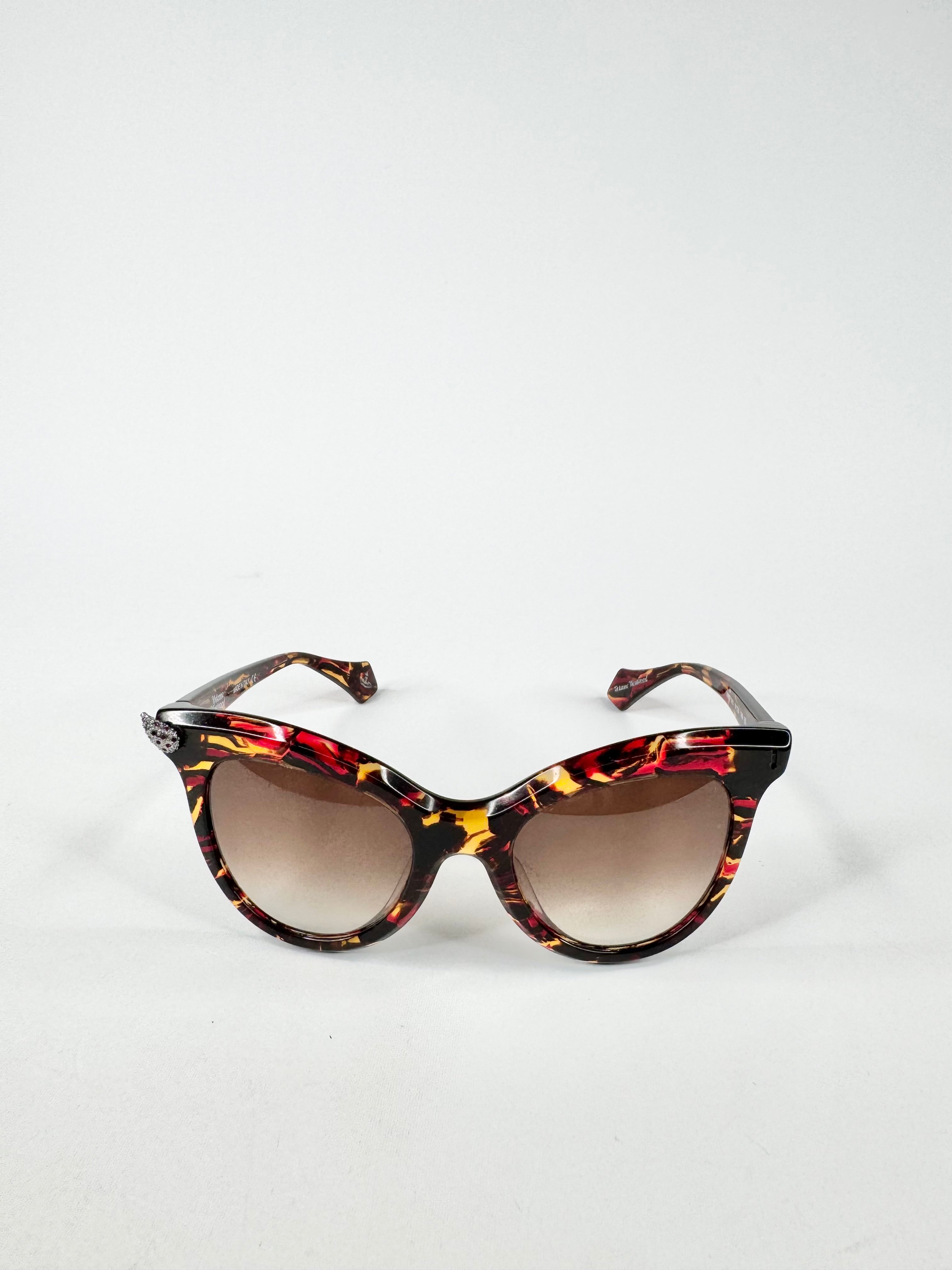 Vivienne Westwood 'Crystal Horn' Tortoiseshell Sunglasses