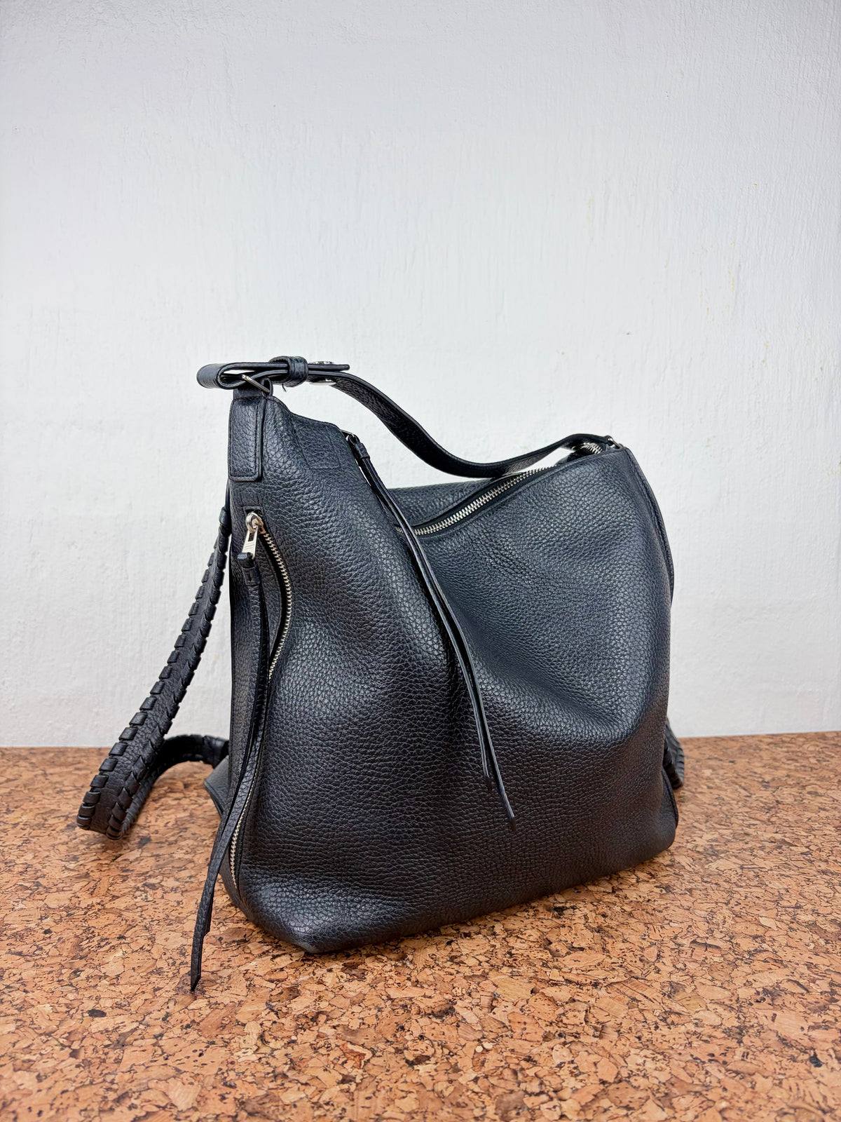 All Saints Black 'Kita' Convertible Leather Backpack