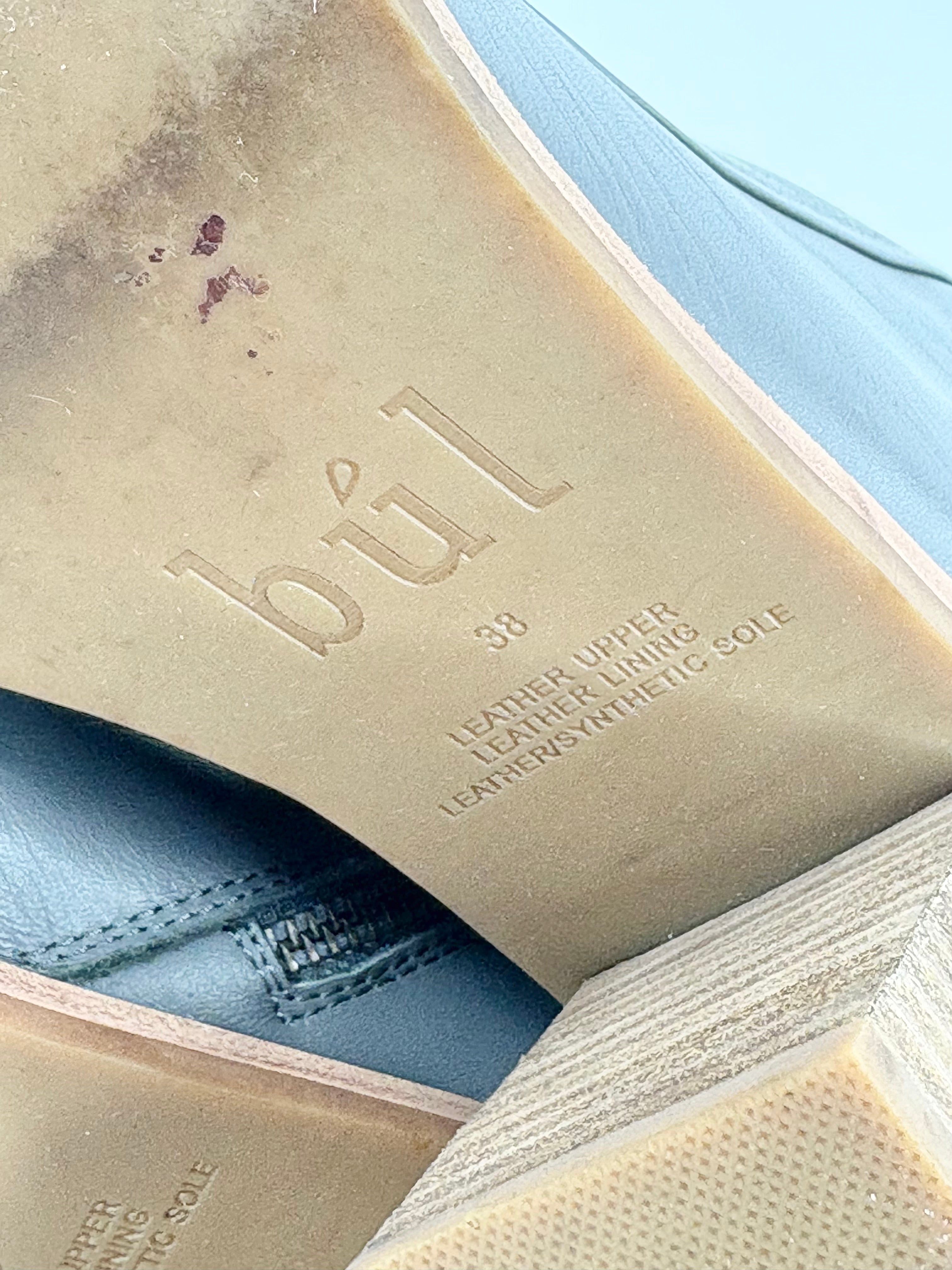 Búl Slate Grained Leather Ankle Boots - EU38