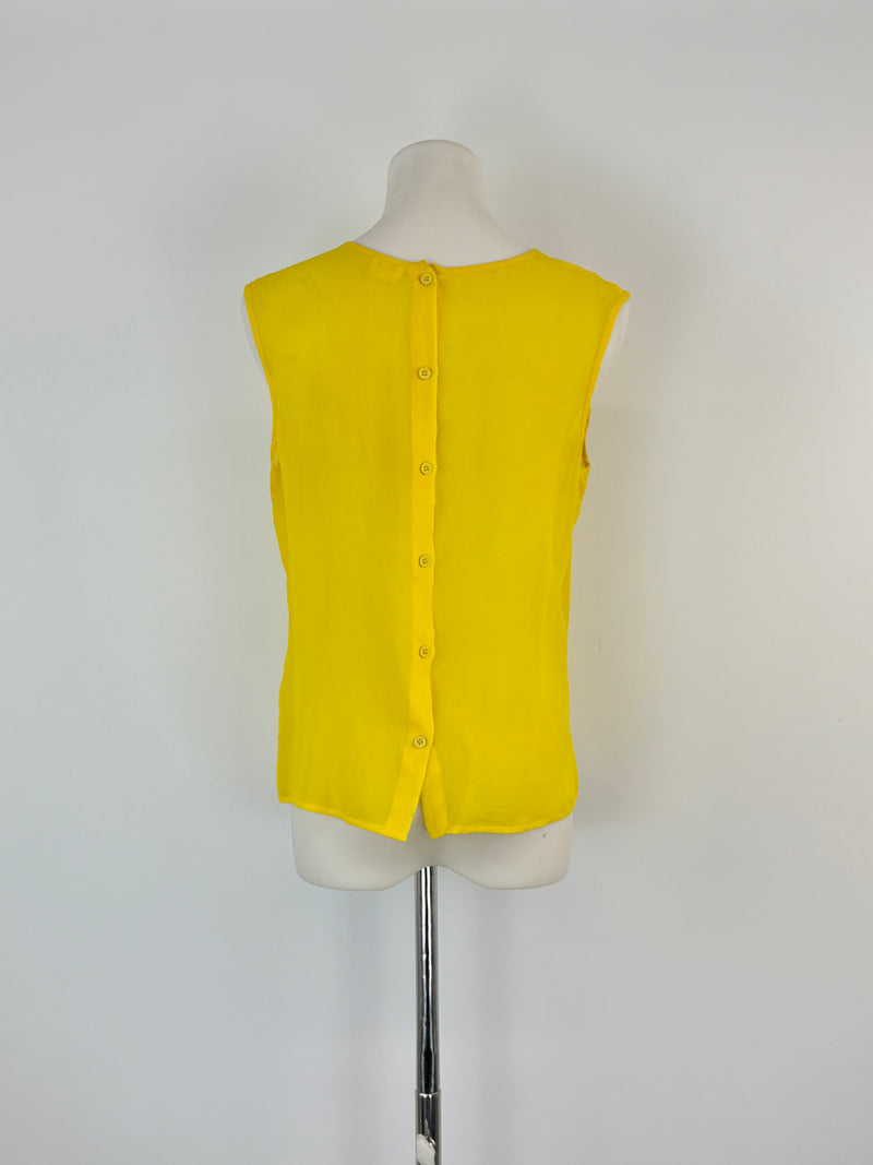 Gorman Canary-Yellow Sleeveless Silk Top - AU10