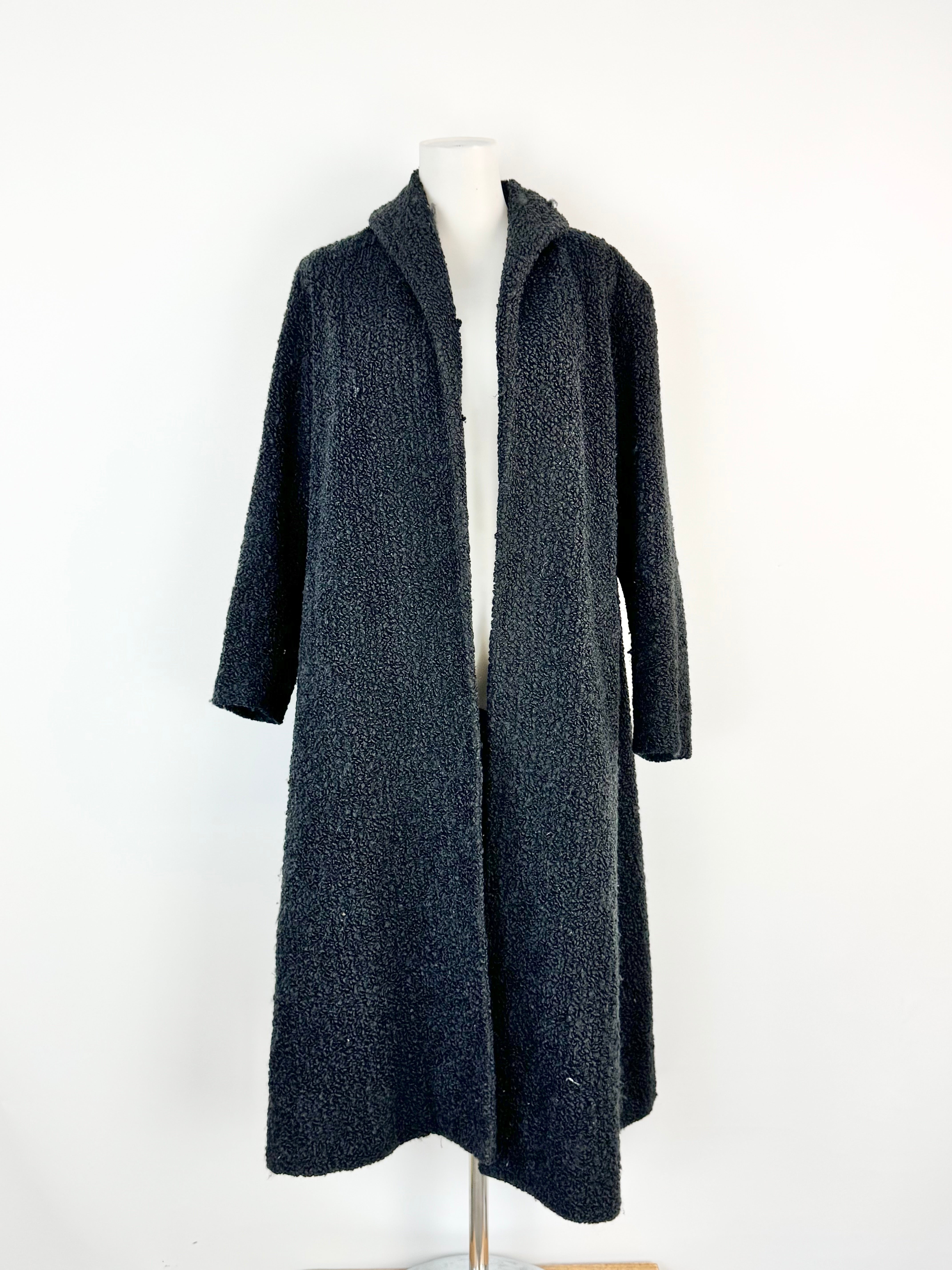 Vintage Jo Lane of Melbourne Black Astrakhan Coat - AU8/10