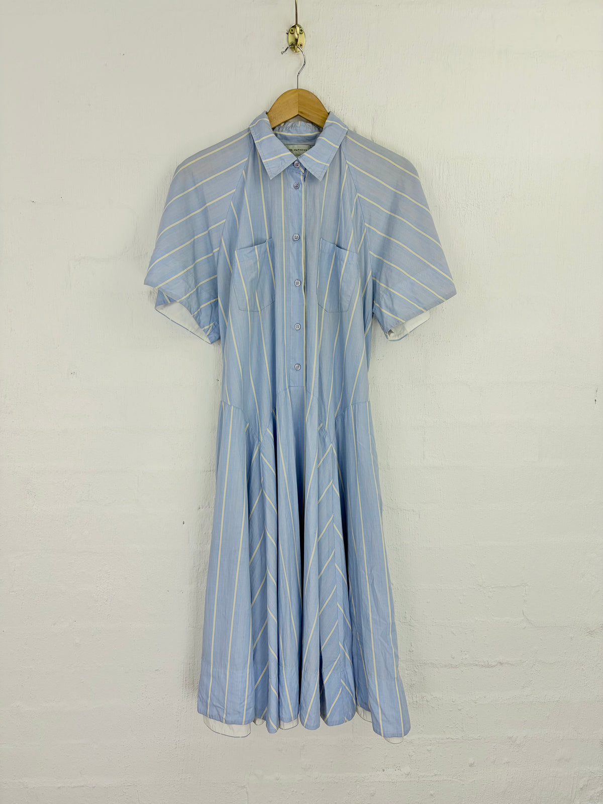 Lee Mathews Resort 22 Jerry Stripe Cotton Maxi Dress - AU12