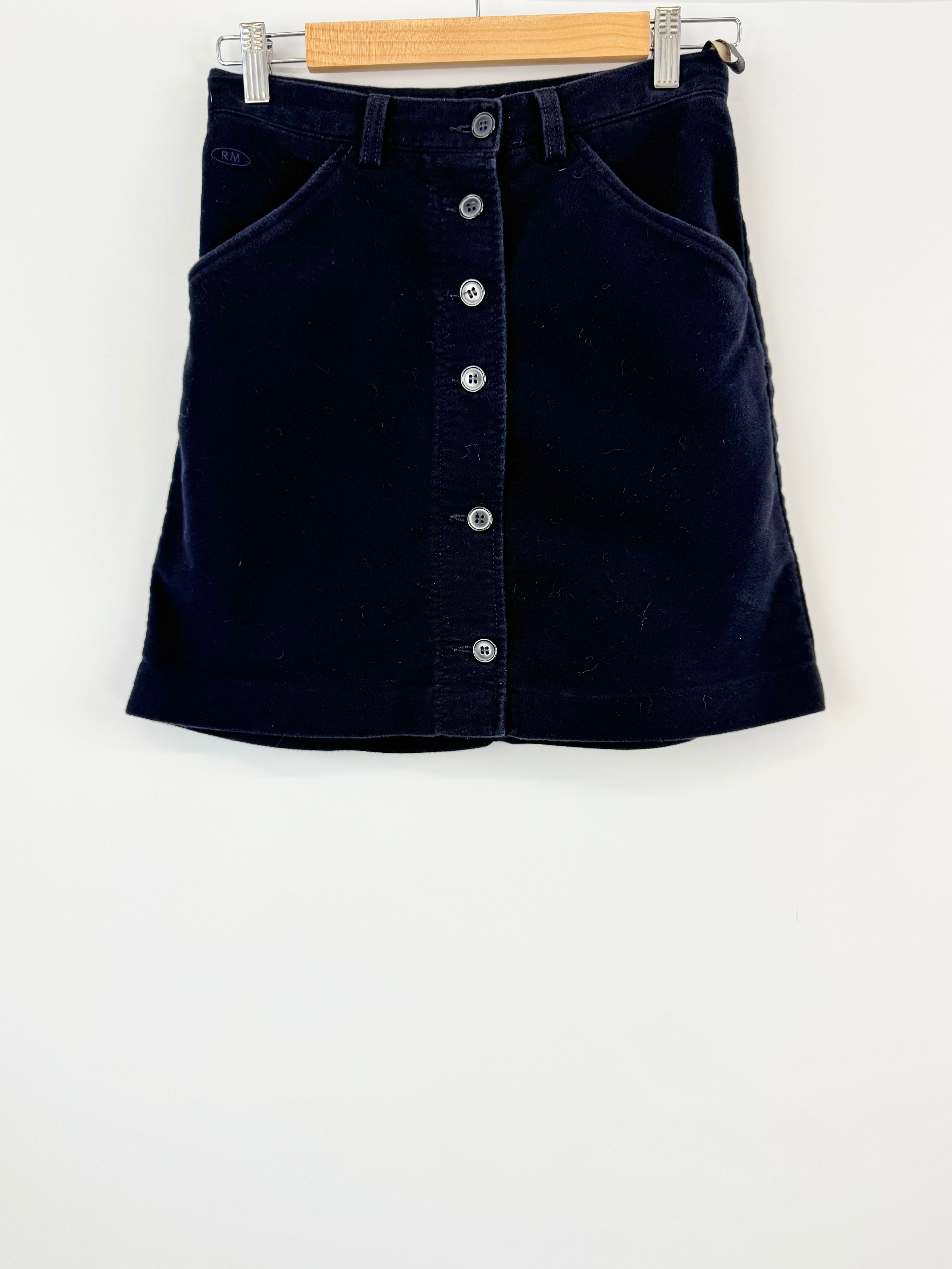 R.M. Williams Dark Blue Buttoned Mini Skirt - AU10