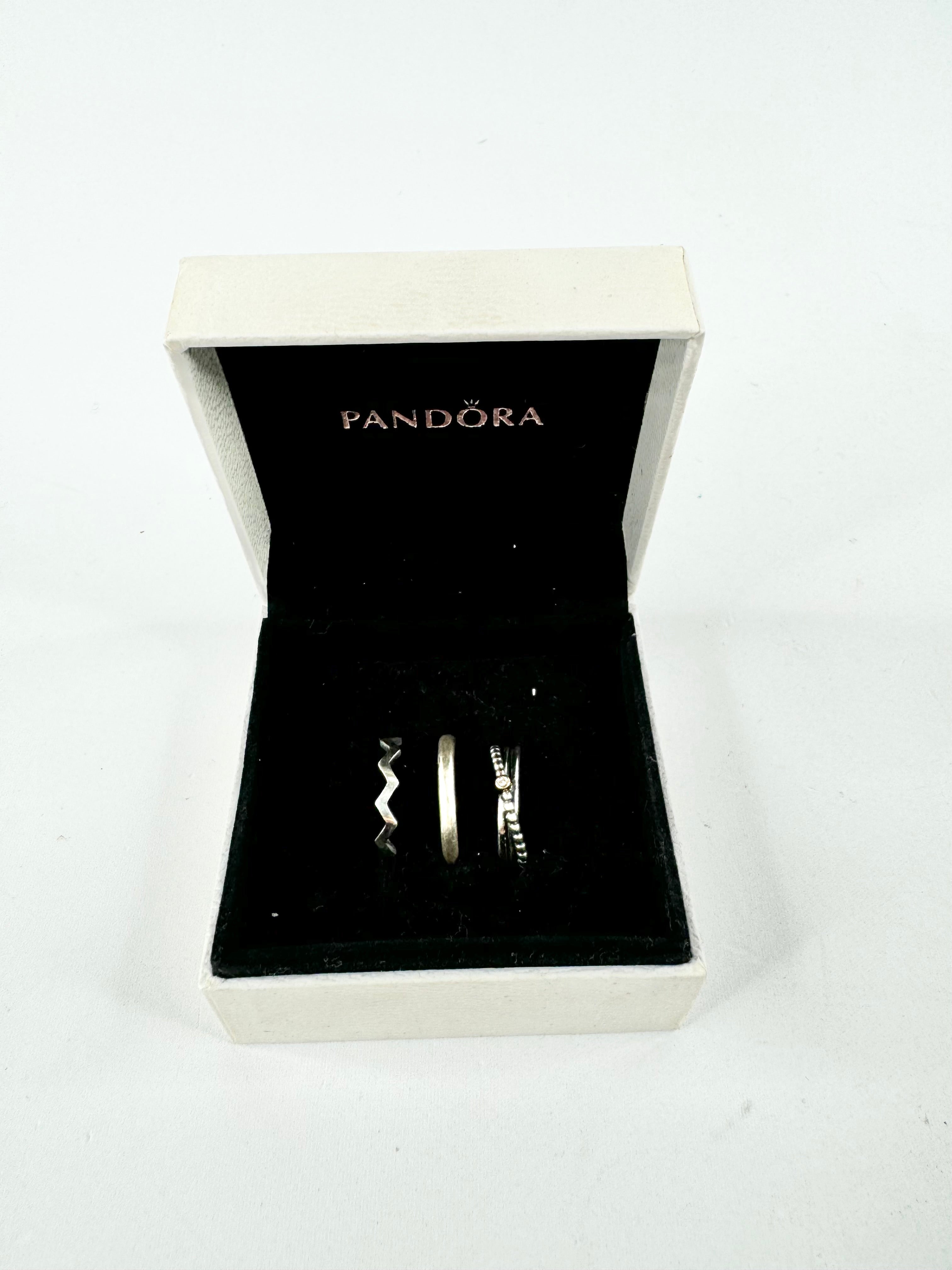 Pandora Silver Three Ring Set