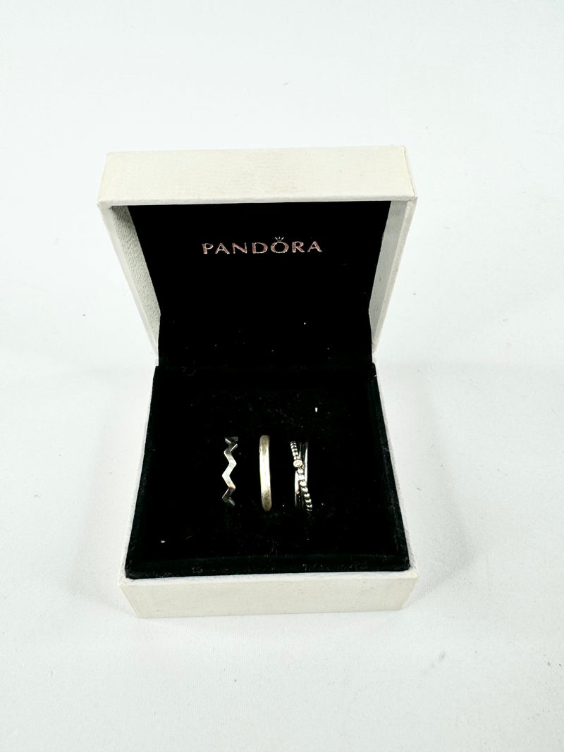 Pandora Silver Three Ring Set