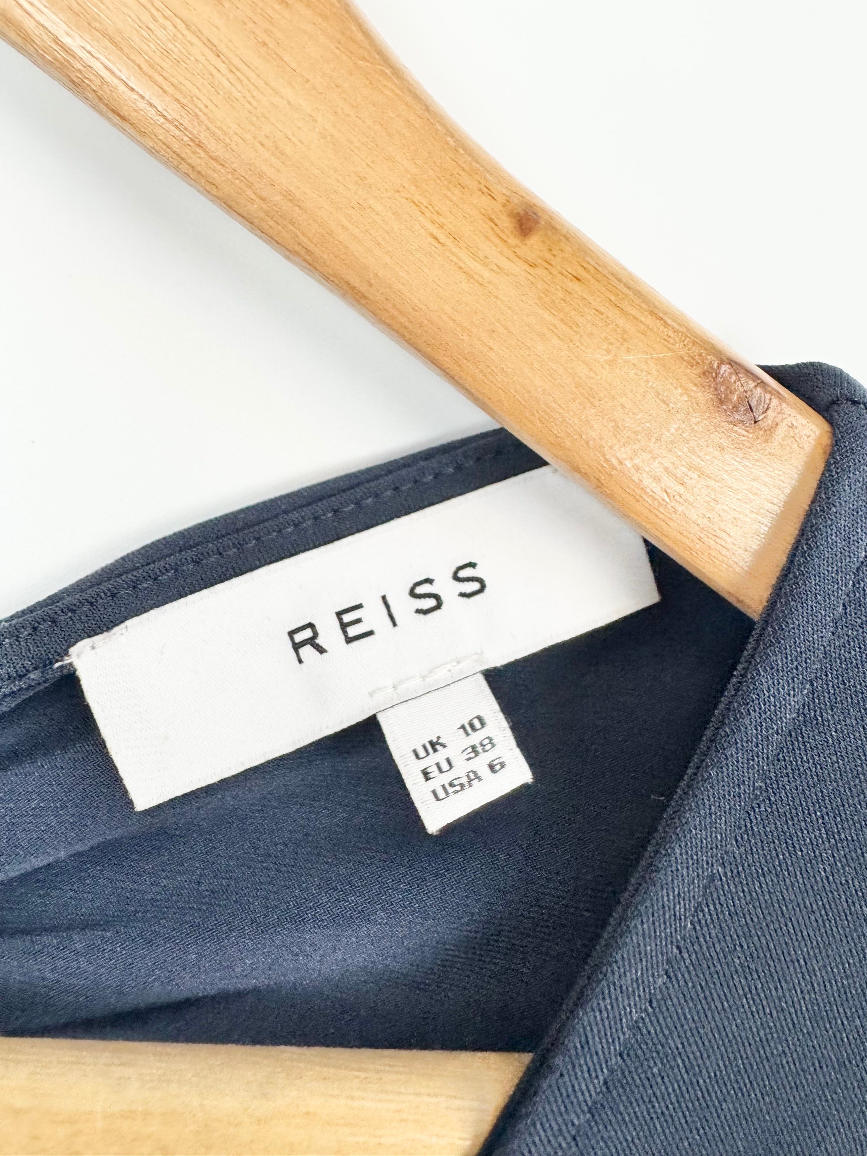 Reiss Navy Ruched Midi 'Harriet Dress - AU10