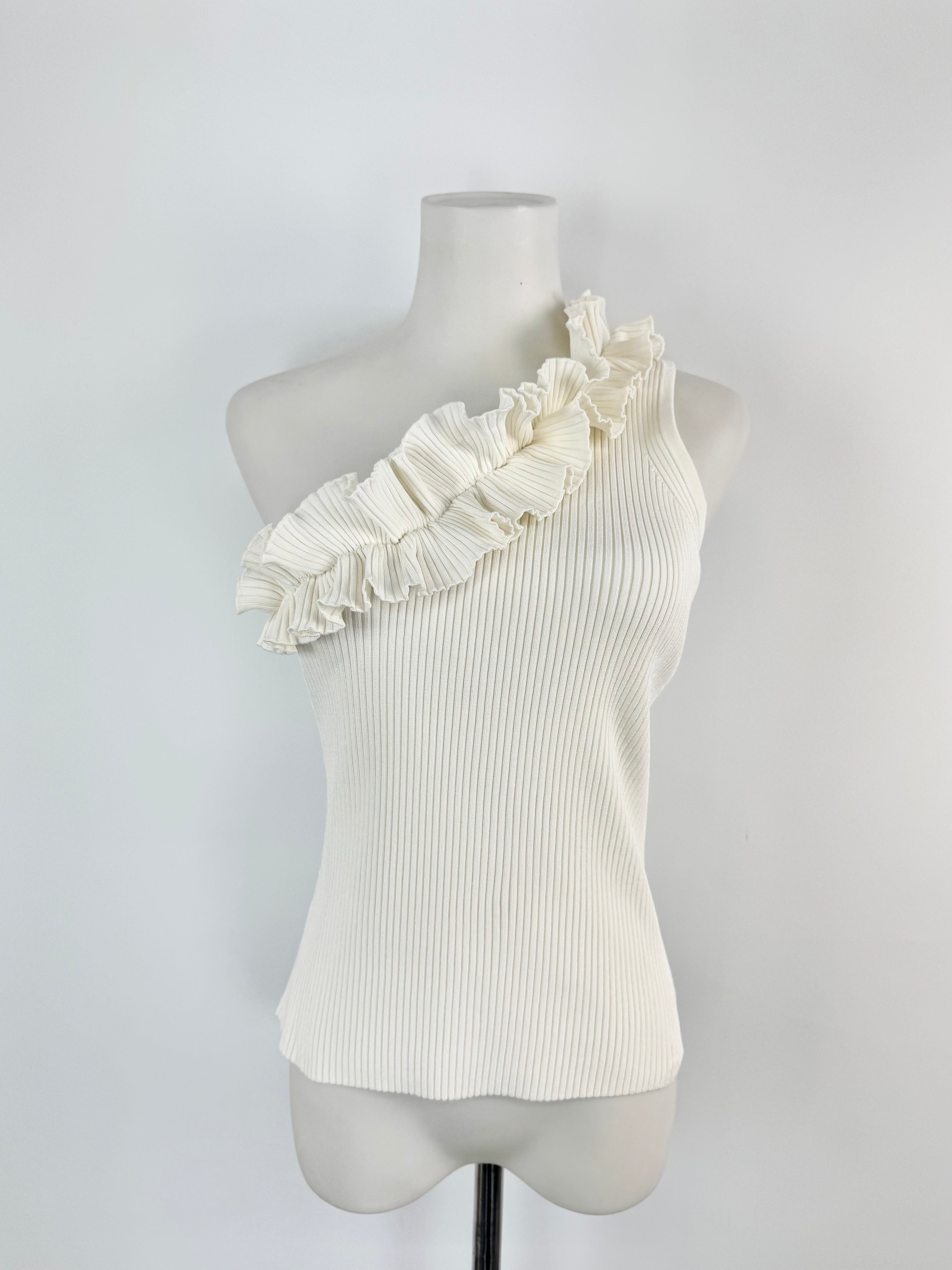 Zimmermann Cream 'Postcard' One Should Ruffle Trim Tank Top - AU10