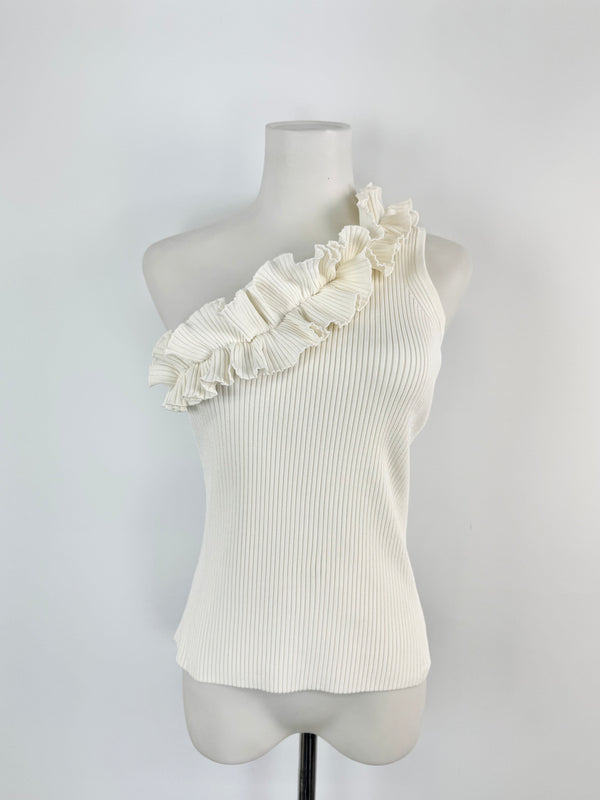 Zimmermann Cream 'Postcard' One Should Ruffle Trim Tank Top - AU10