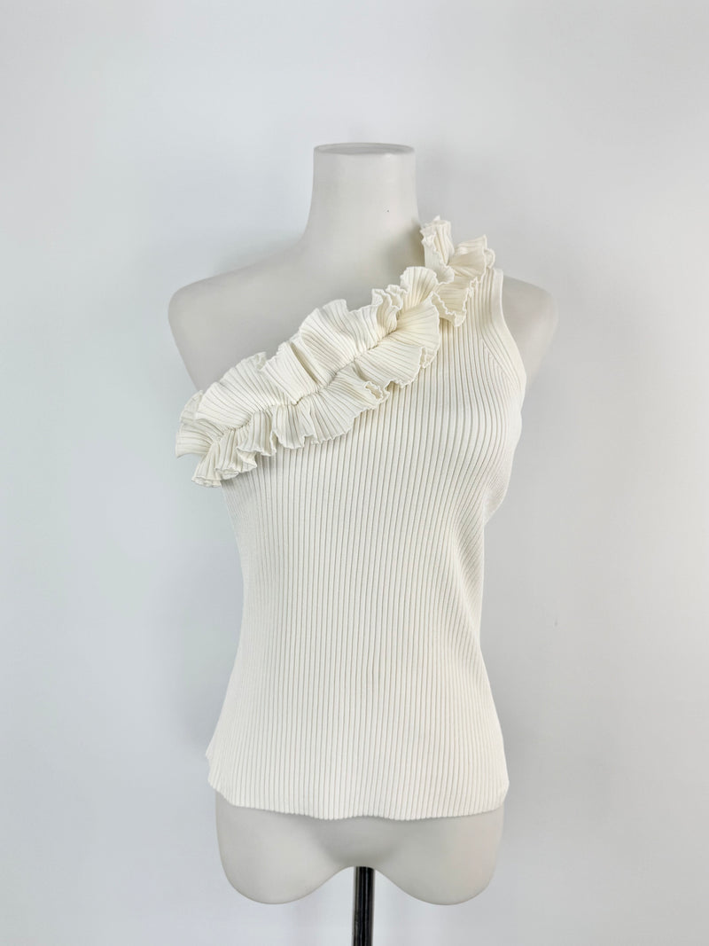 Zimmermann Cream 'Postcard' One Should Ruffle Trim Tank Top - AU10