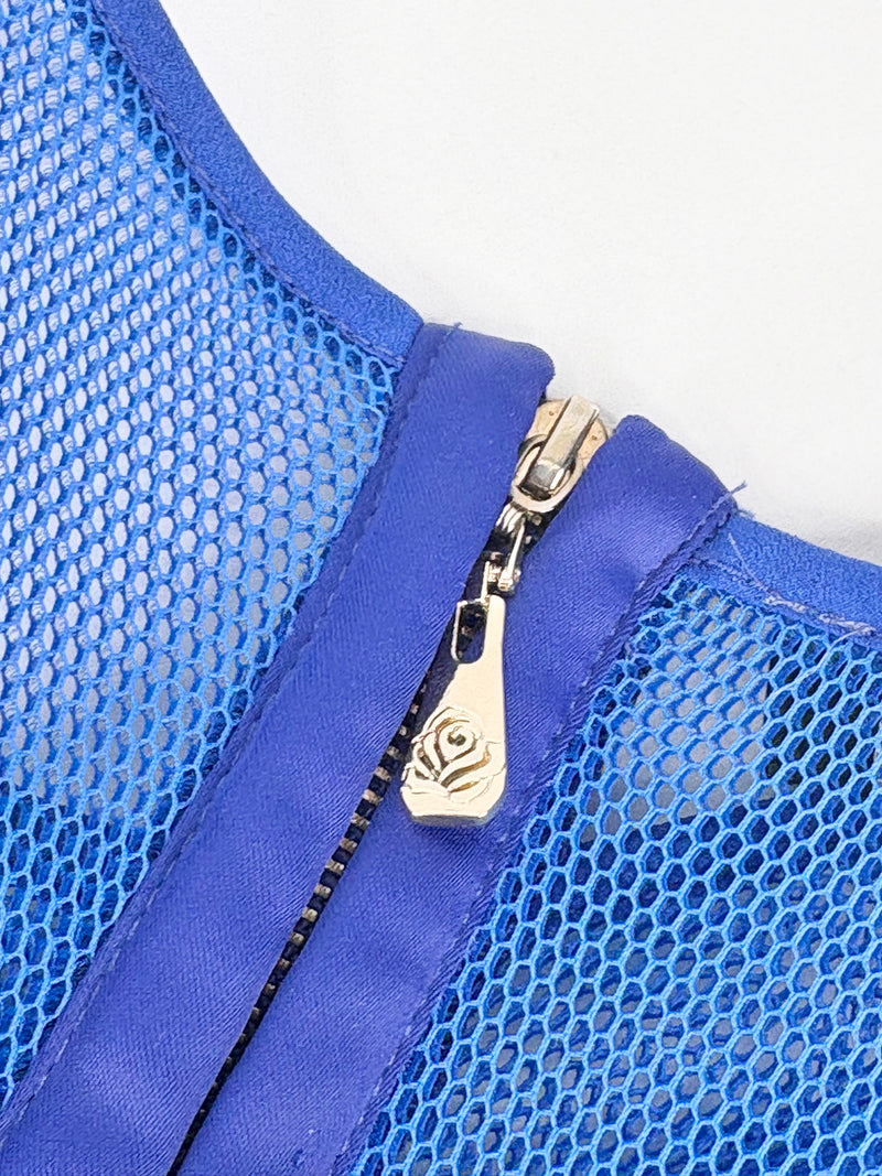Bronx & Banco Cobalt Mesh & Satin Dress - AU10