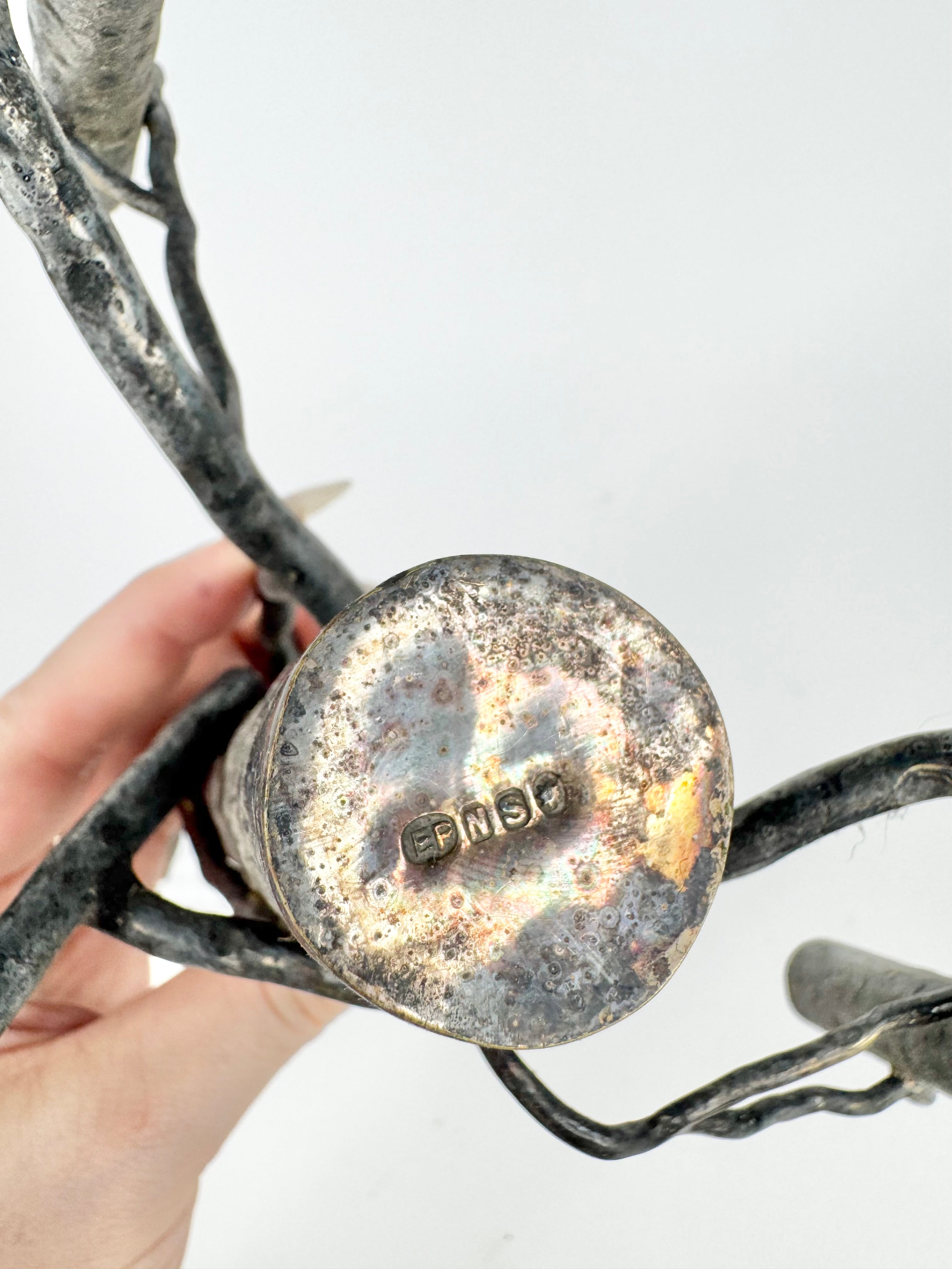 Abstract EPNS Candle Holder