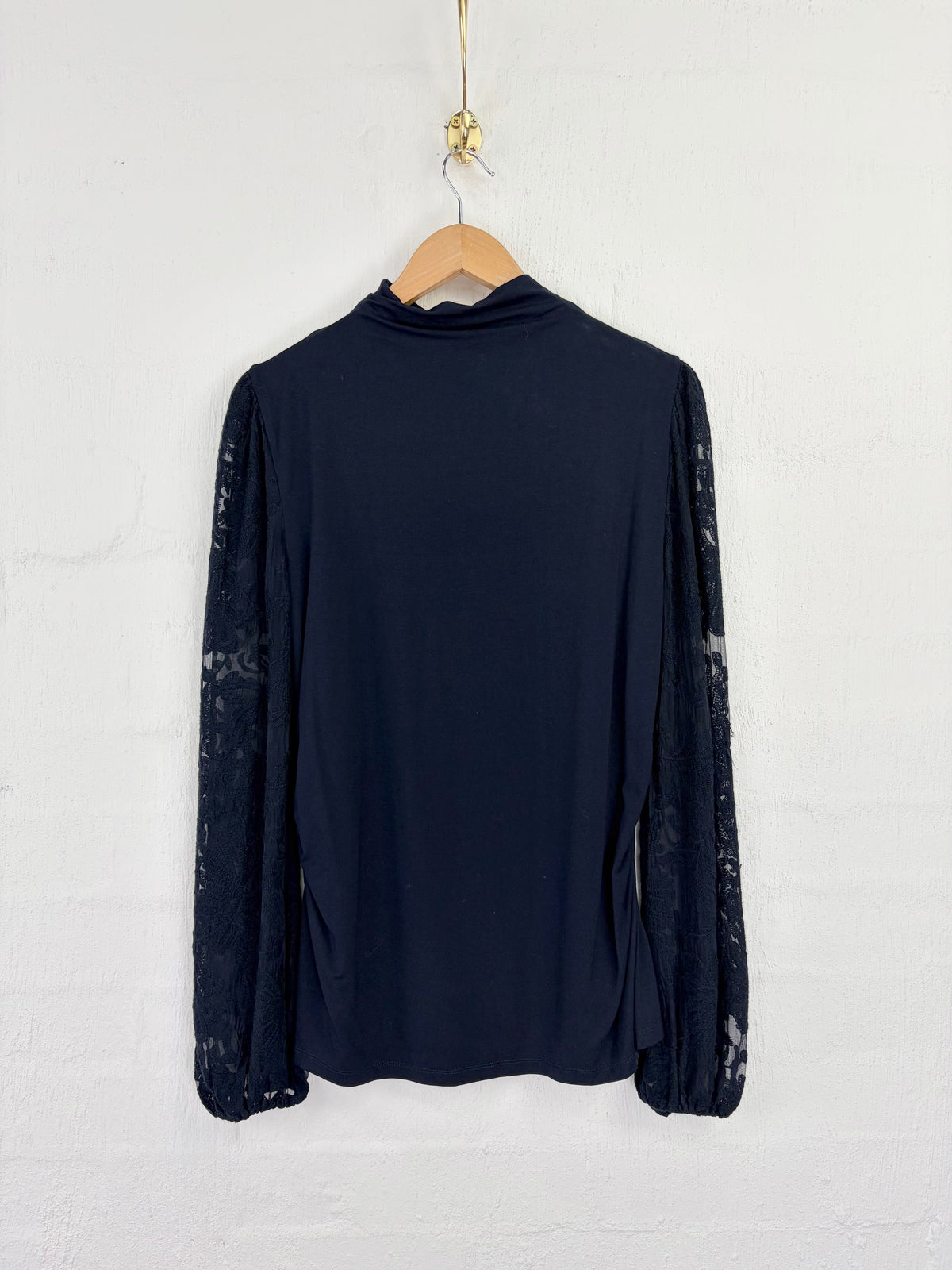 Elie Tahari Navy Long Sleeve Fil Coupé 'Joanna Knit' Top NWT - AU12