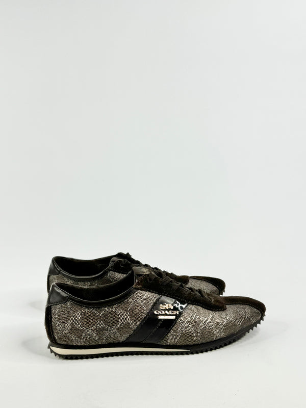Coach Brown Pattern Casual Sneakers - EU38