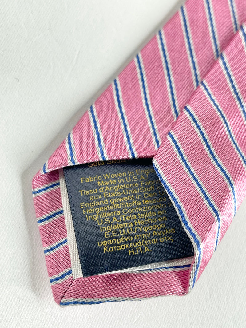 Brooks Brothers Striped Pink Silk Tie