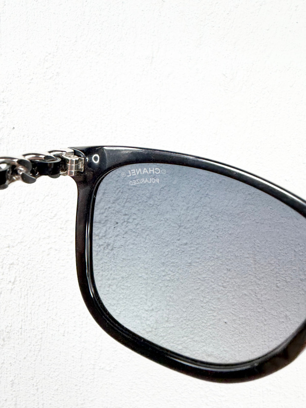 Chanel Black 5280-Polarised Chain Temple Squared Sunglasses