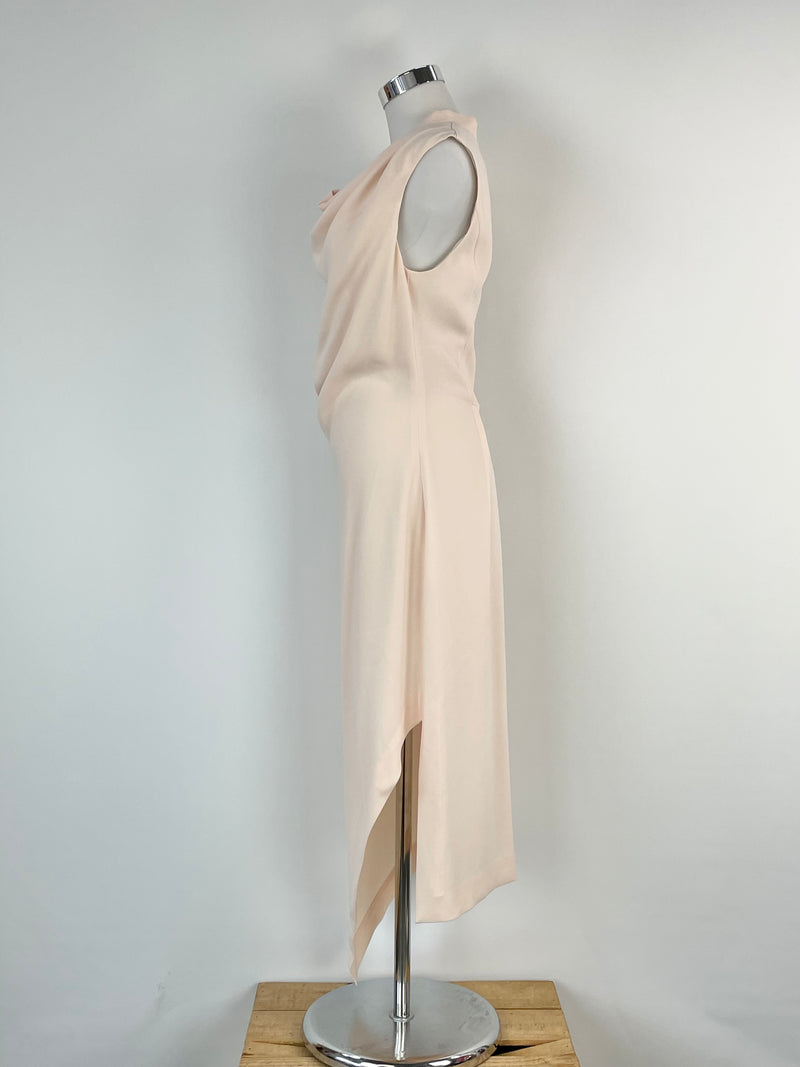 Willow Peach Cowl-Neck Sleeveless Midi Dress - AU8