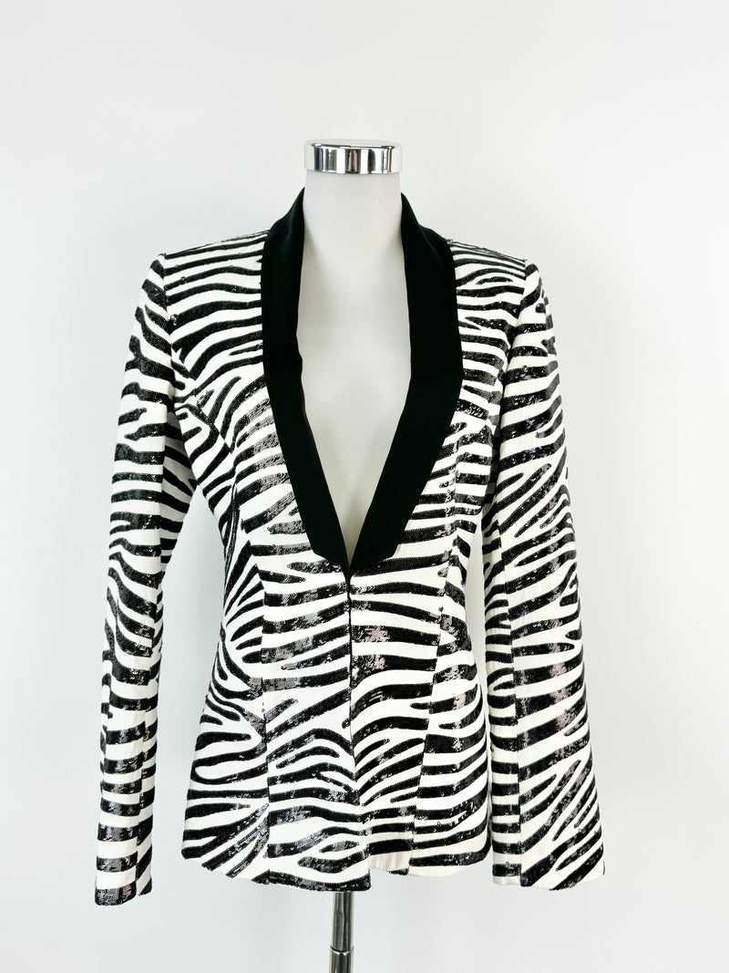 Sass & Bide 'Never Explain' Sequin Embroidered Zebra Jacket - AU8