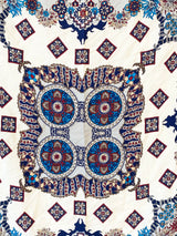 Blue Patterned Turkish Silk Scarf