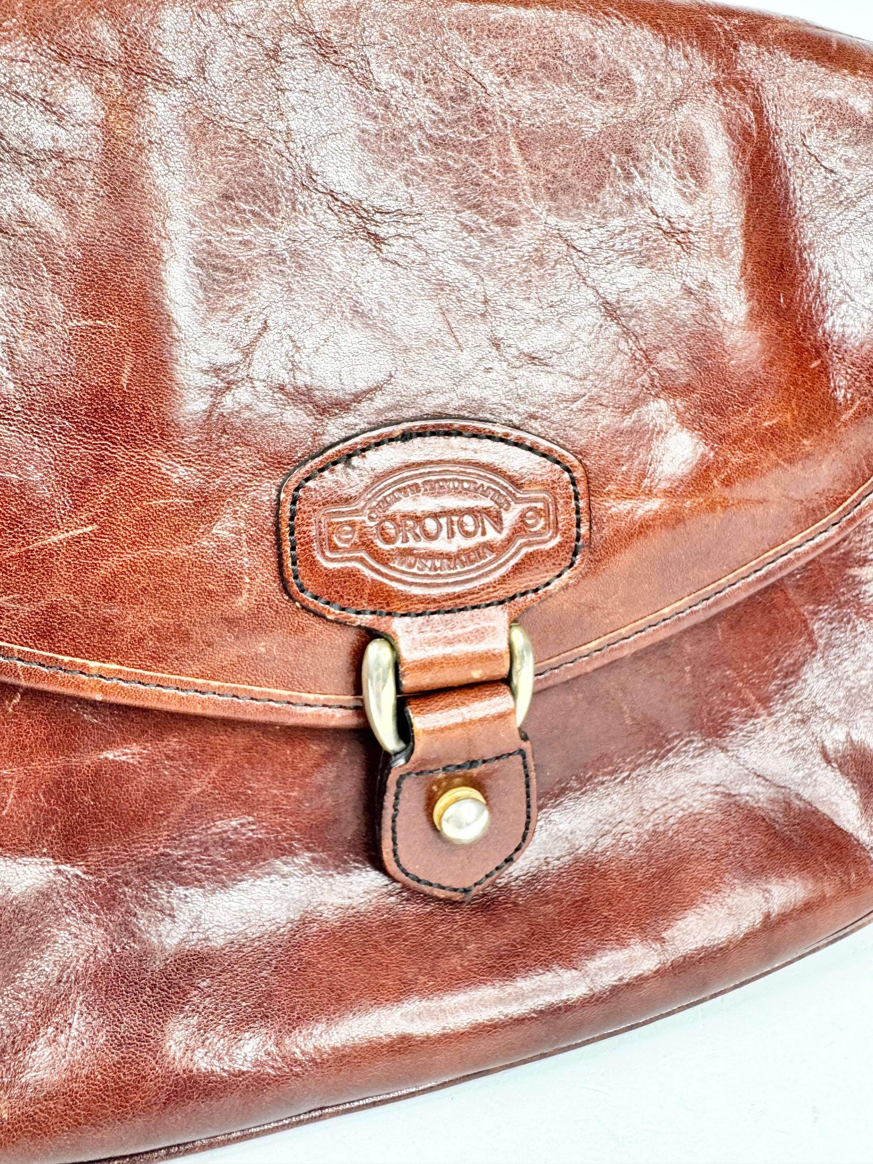 MFW Vintage Oroton Deep Tan Cross Body Bag