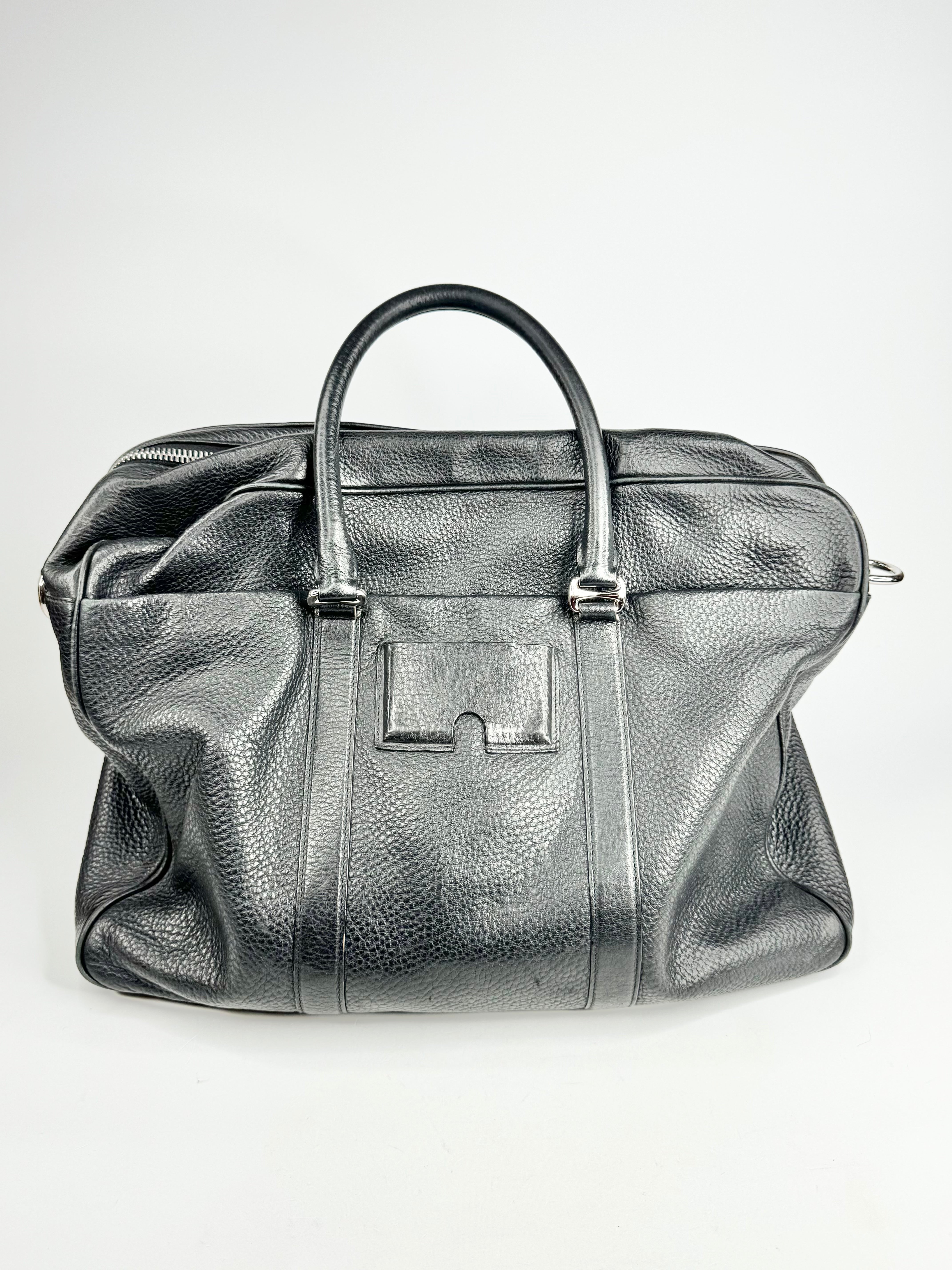 Bally Black Grained Briefcase