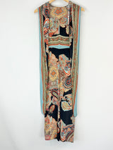 Scanlan Theodore Navy & Paisley Print Silk Jumpsuit - AU8
