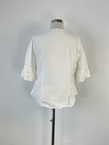 Anne Fontaine White Ceverine 3/4 Sleeve Blouse - AU16/18