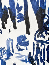 Karl Lagerfeld Blue & White Watercolour Illustrated Blouse - AU10/12