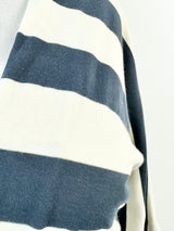 Ralph Lauren Blue & White Horizontal Striped Maxi Dress - AU10/12