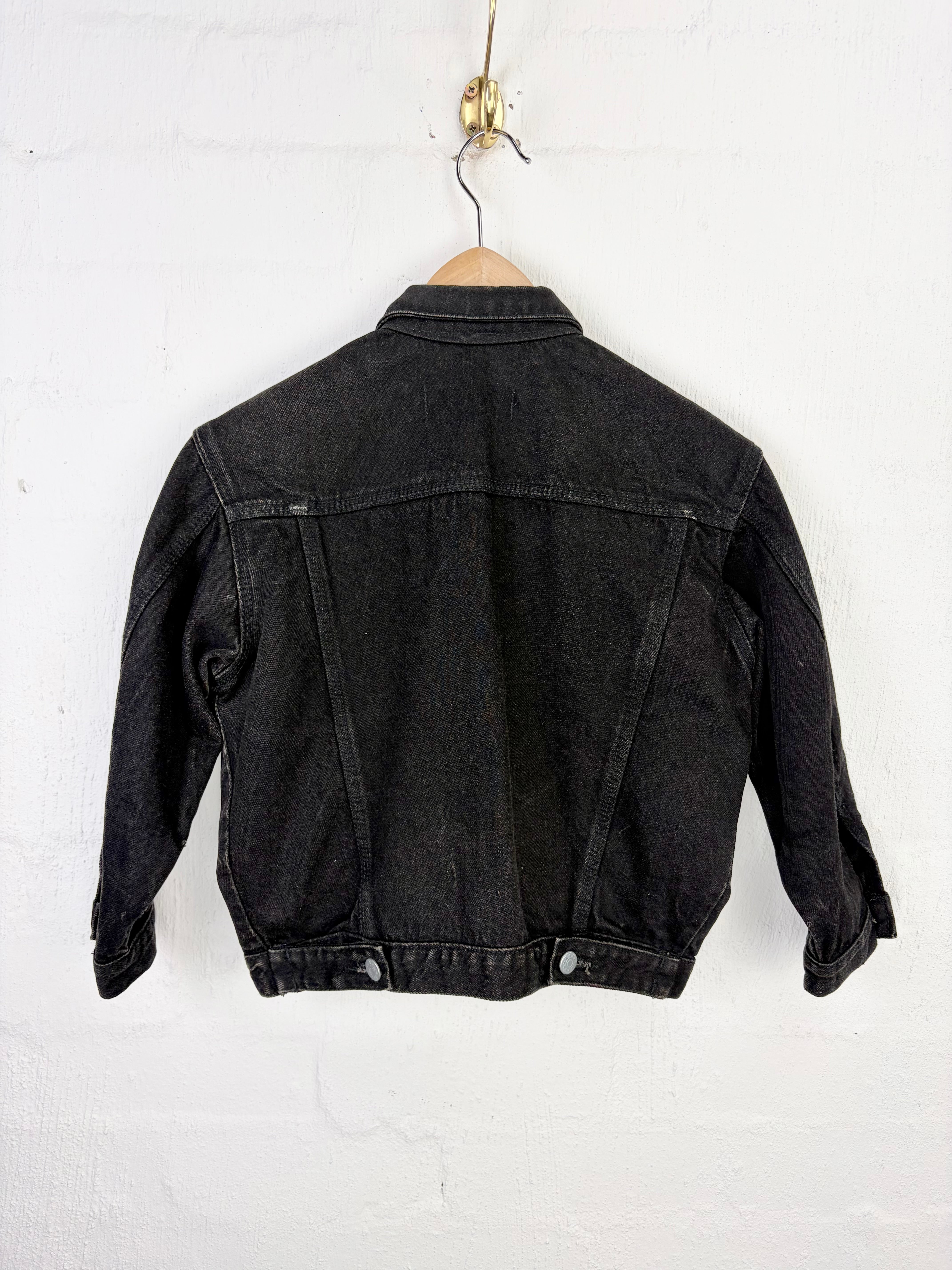 Vintage 80s American Royal by Gloria Vanderbilt Black Cropped Denim Jacket - AU8/10