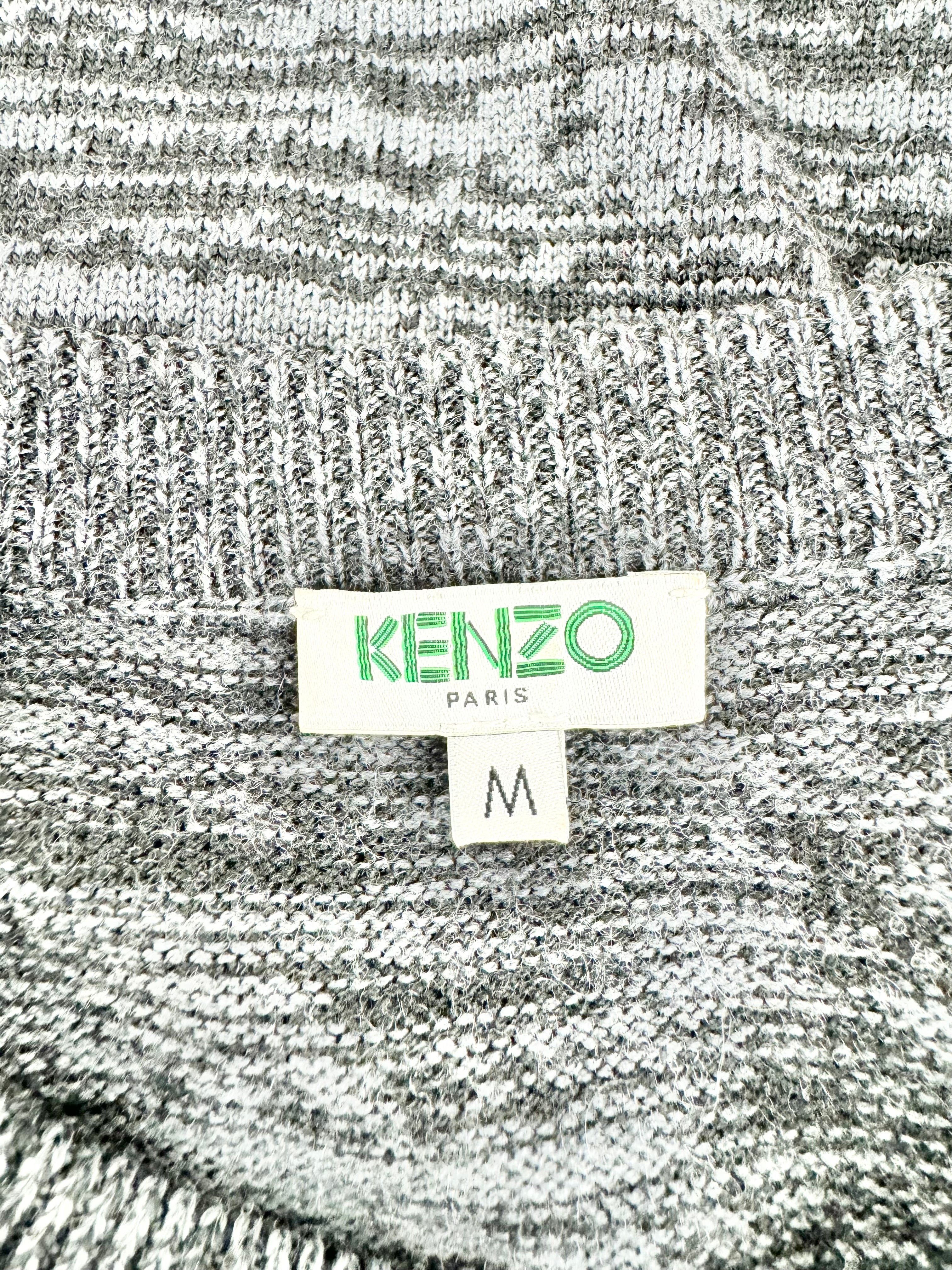 Kenzo Grey & Black Tiger Pattern Knitted Dress - AU10
