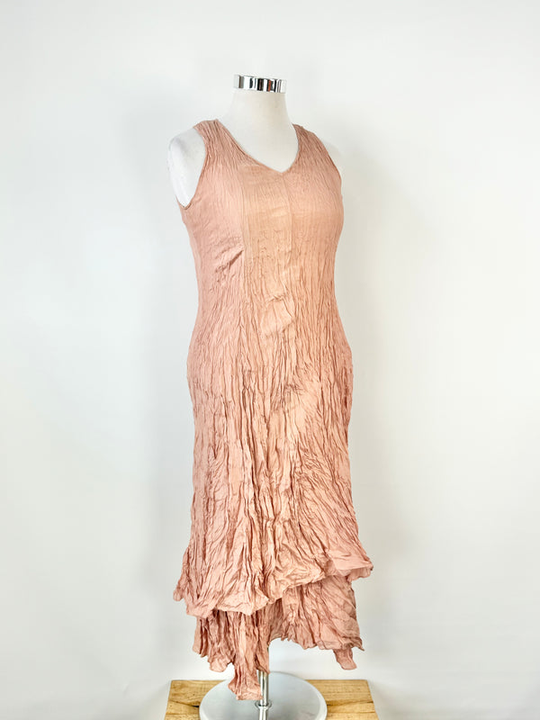 Song by Valerie Gregori McKenzie Peach Crinkled Silk Maxi Dress - AU10