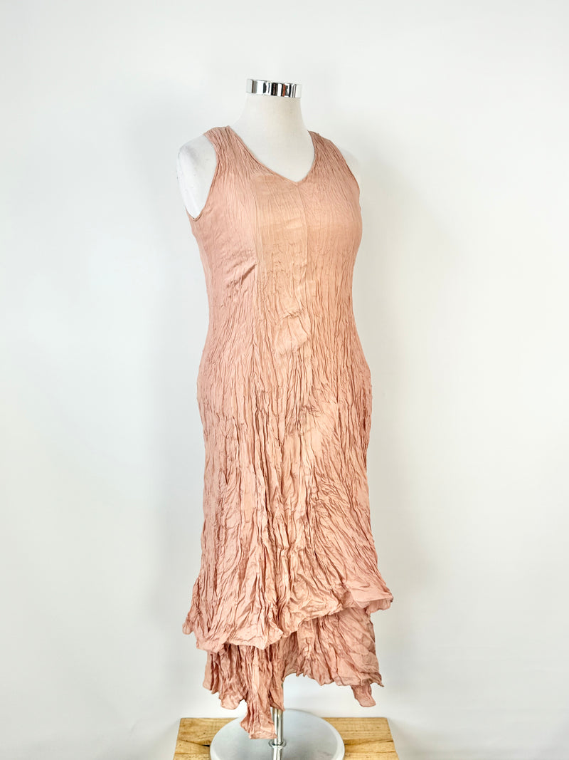 Song by Valerie Gregori McKenzie Peach Crinkled Silk Maxi Dress - AU10